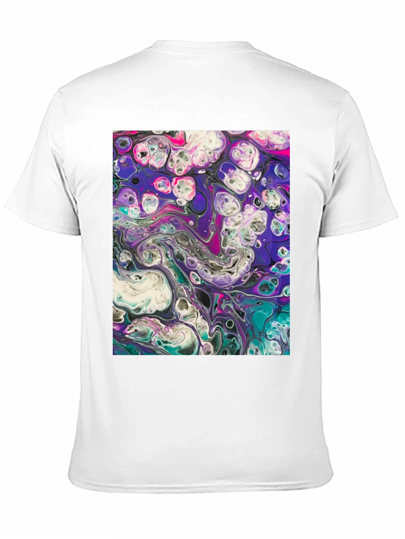 Abstract Art Black T-Shirt - Fluid Design
