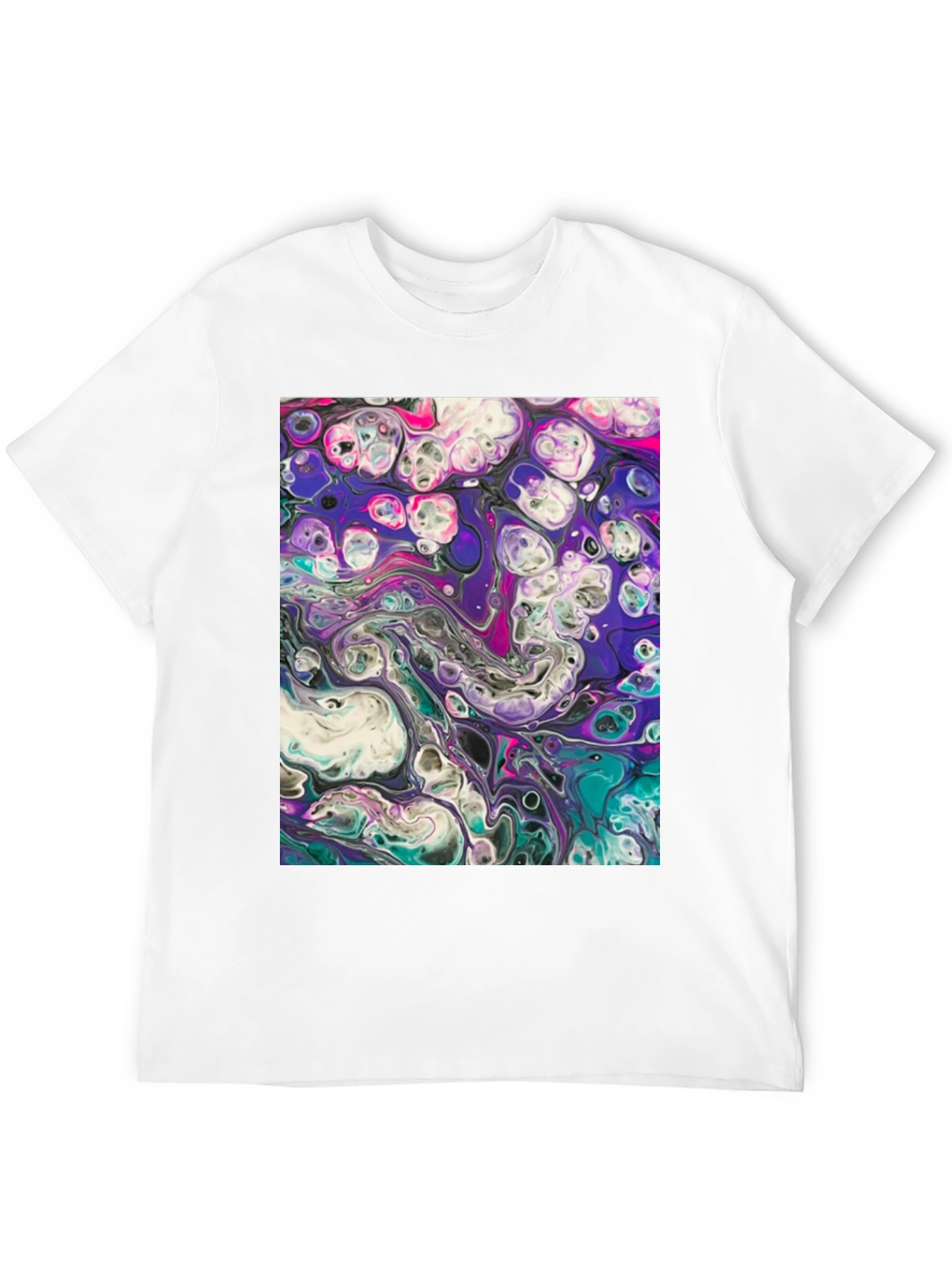 Abstract Art Black T-Shirt - Fluid Design