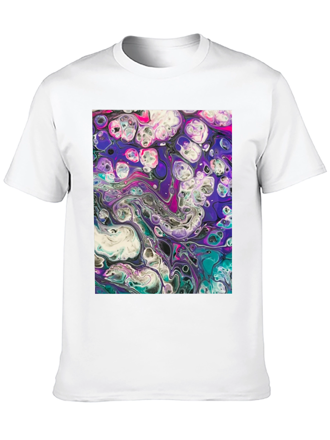 Abstract Art Black T-Shirt - Fluid Design