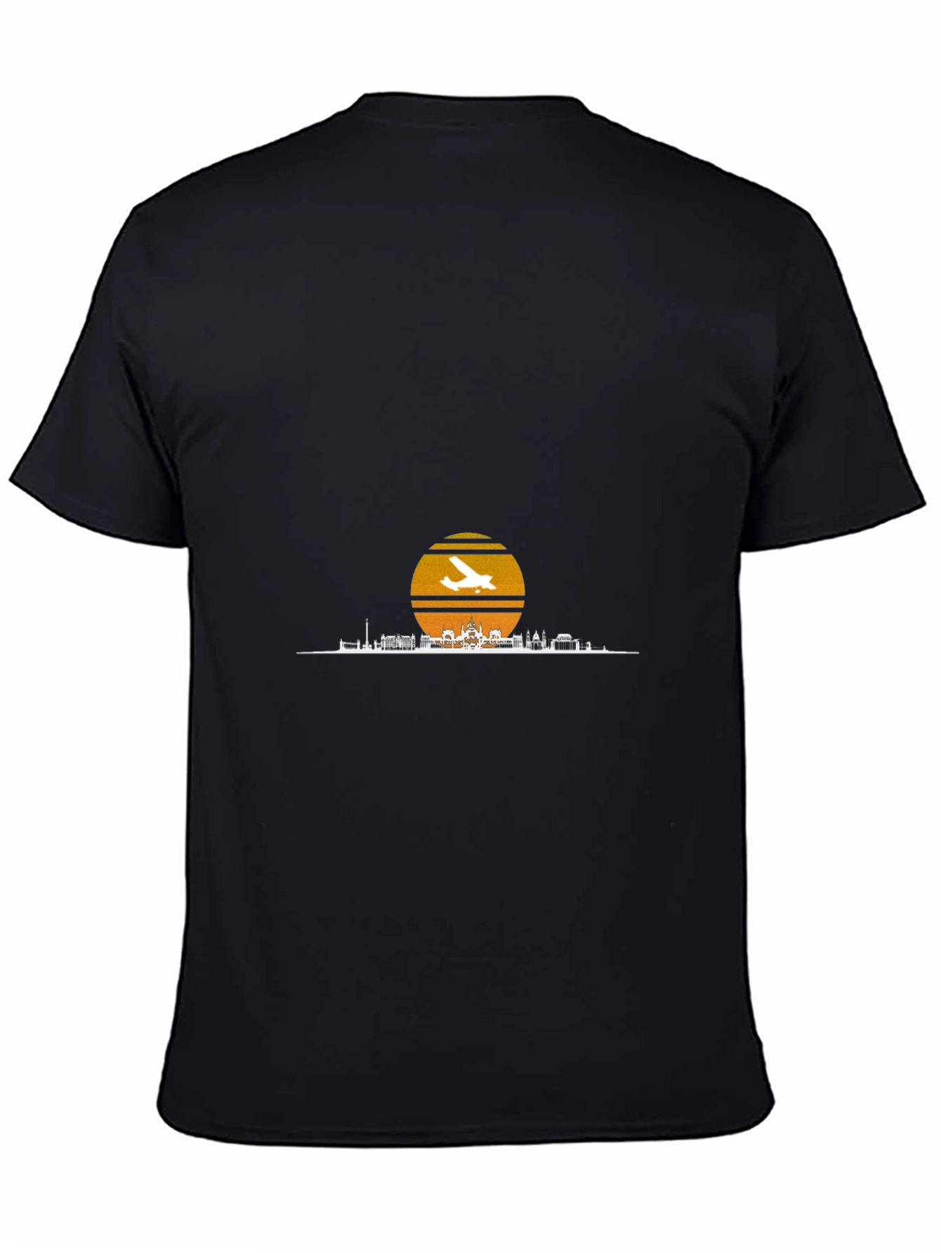 Sunset Airplane Skyline Graphic Tee