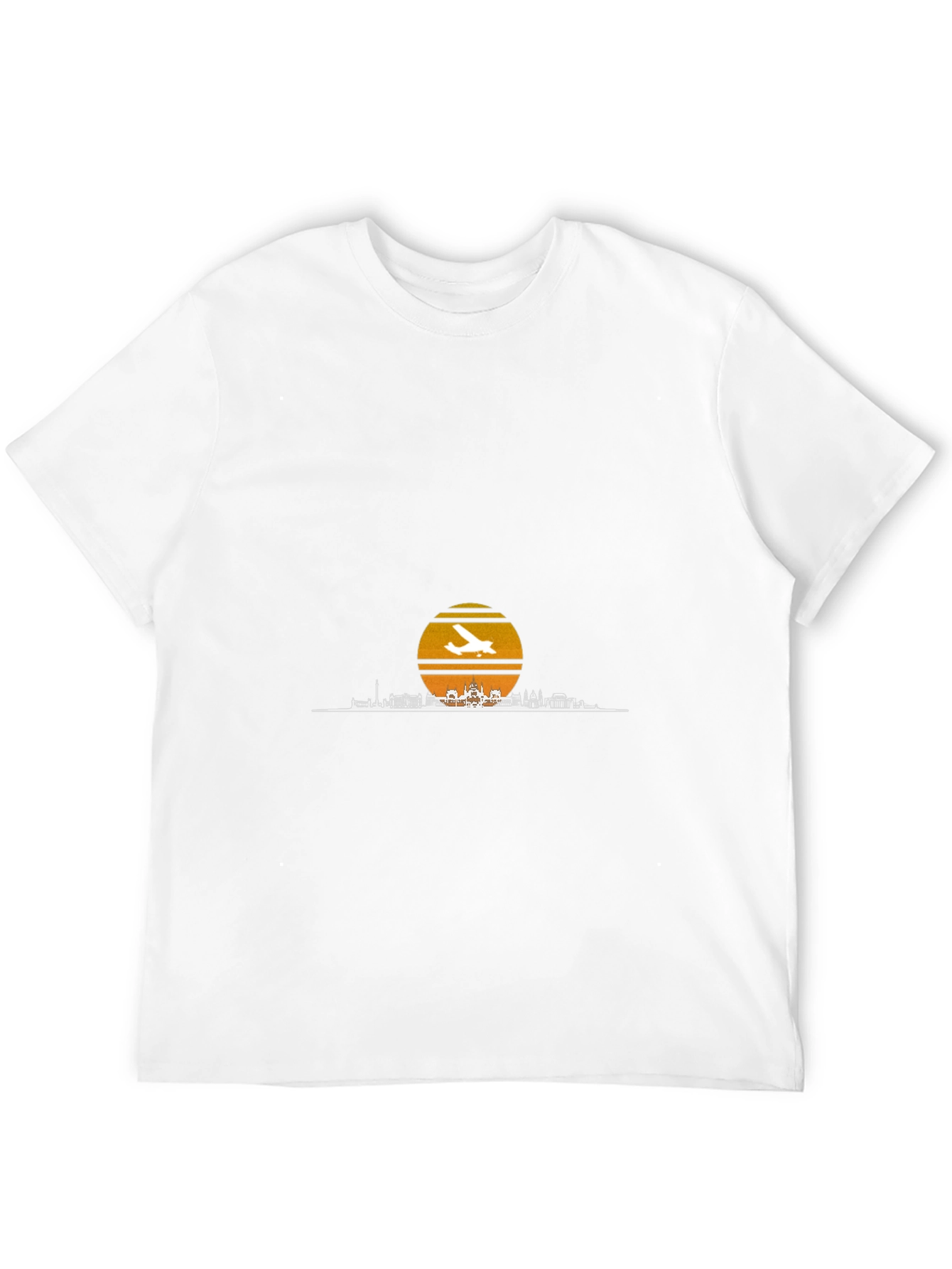 Sunset Airplane Skyline Graphic Tee