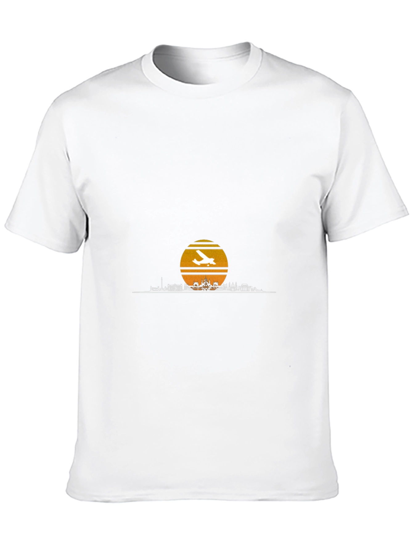 Sunset Airplane Skyline Graphic Tee