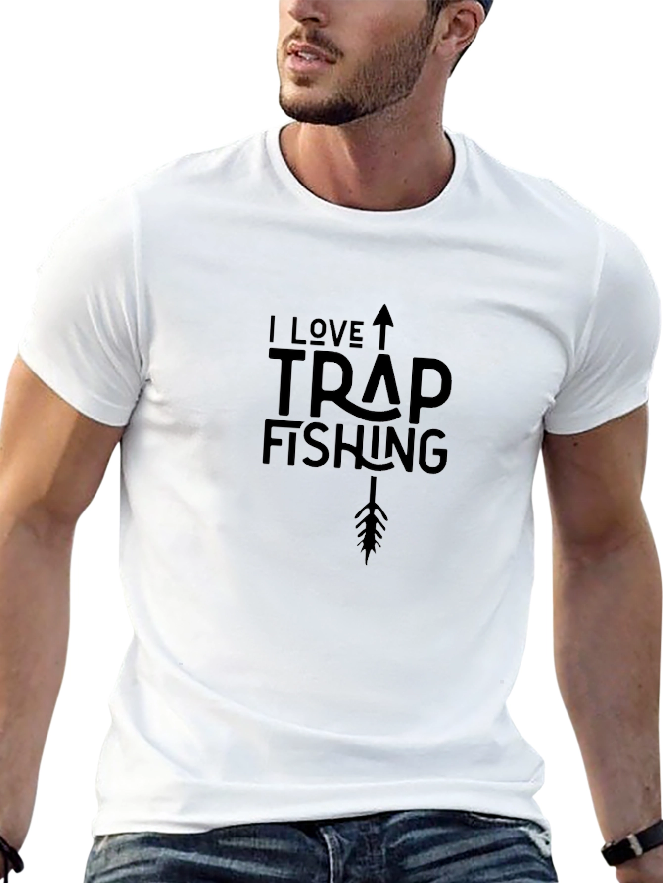 I Love Trap Fishing Black T-Shirt