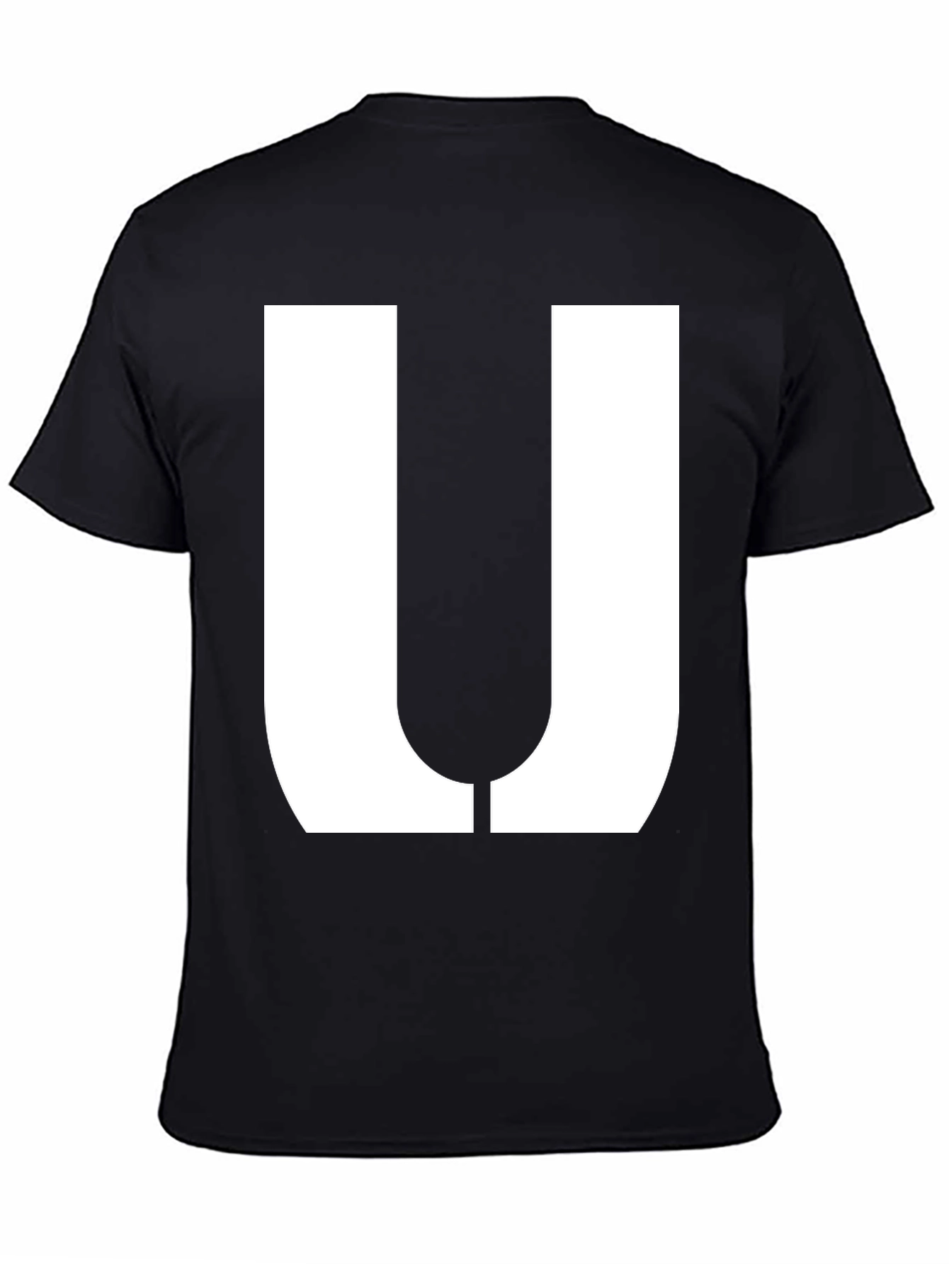 Bold Letter U Graphic Tee - Casual Cotton T-Shirt