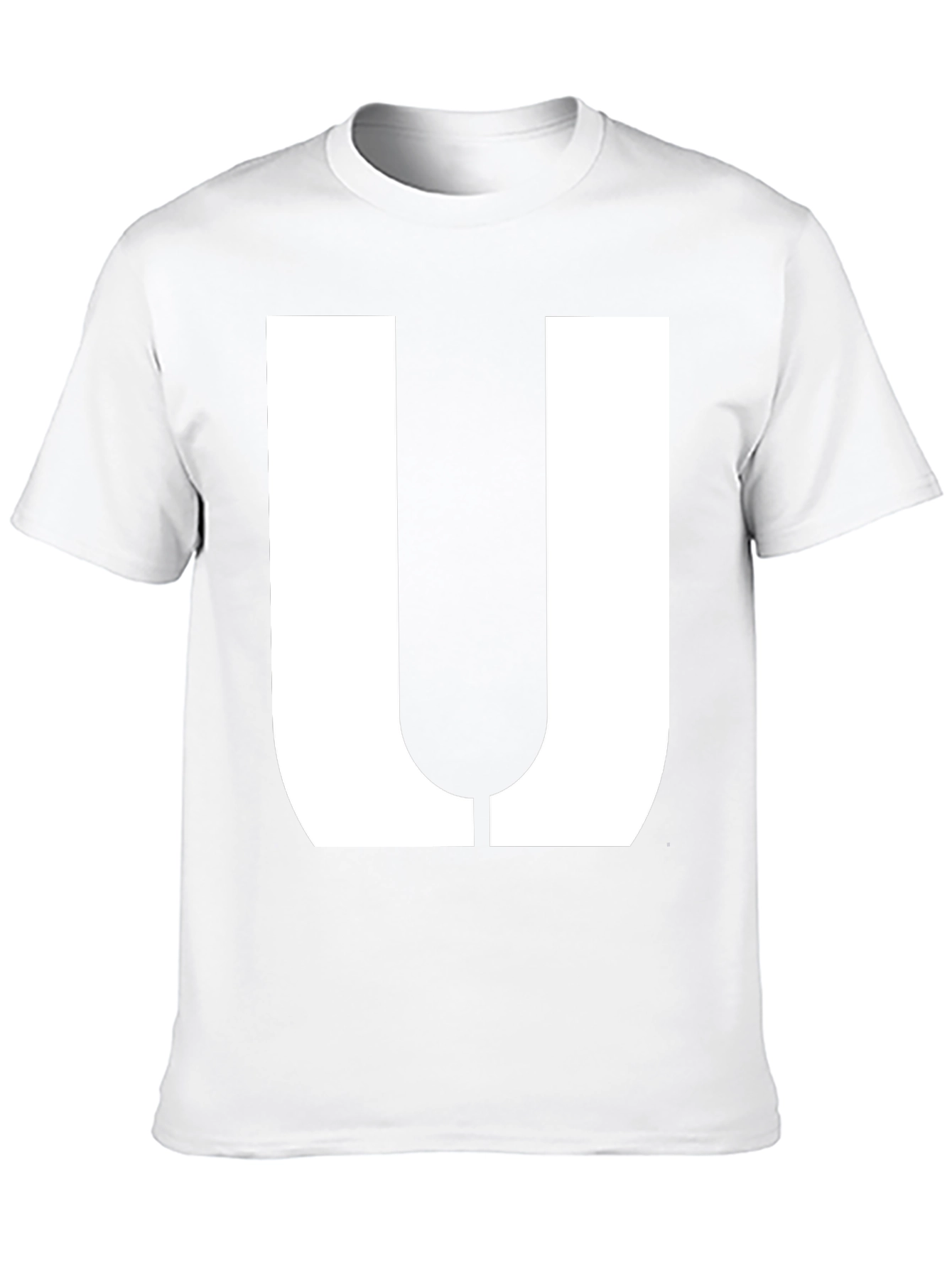 Bold Letter U Graphic Tee - Casual Cotton T-Shirt