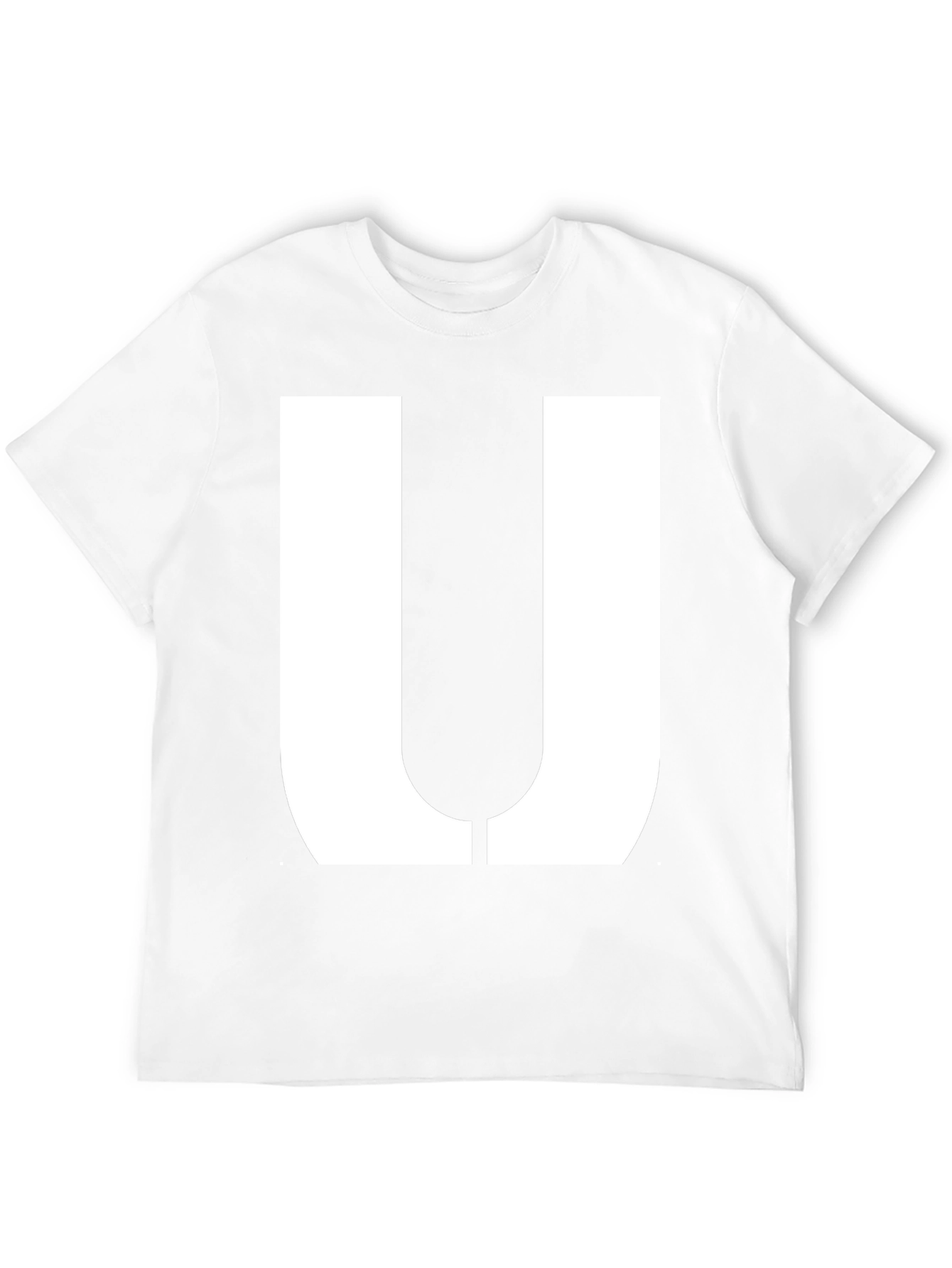 Bold Letter U Graphic Tee - Casual Cotton T-Shirt