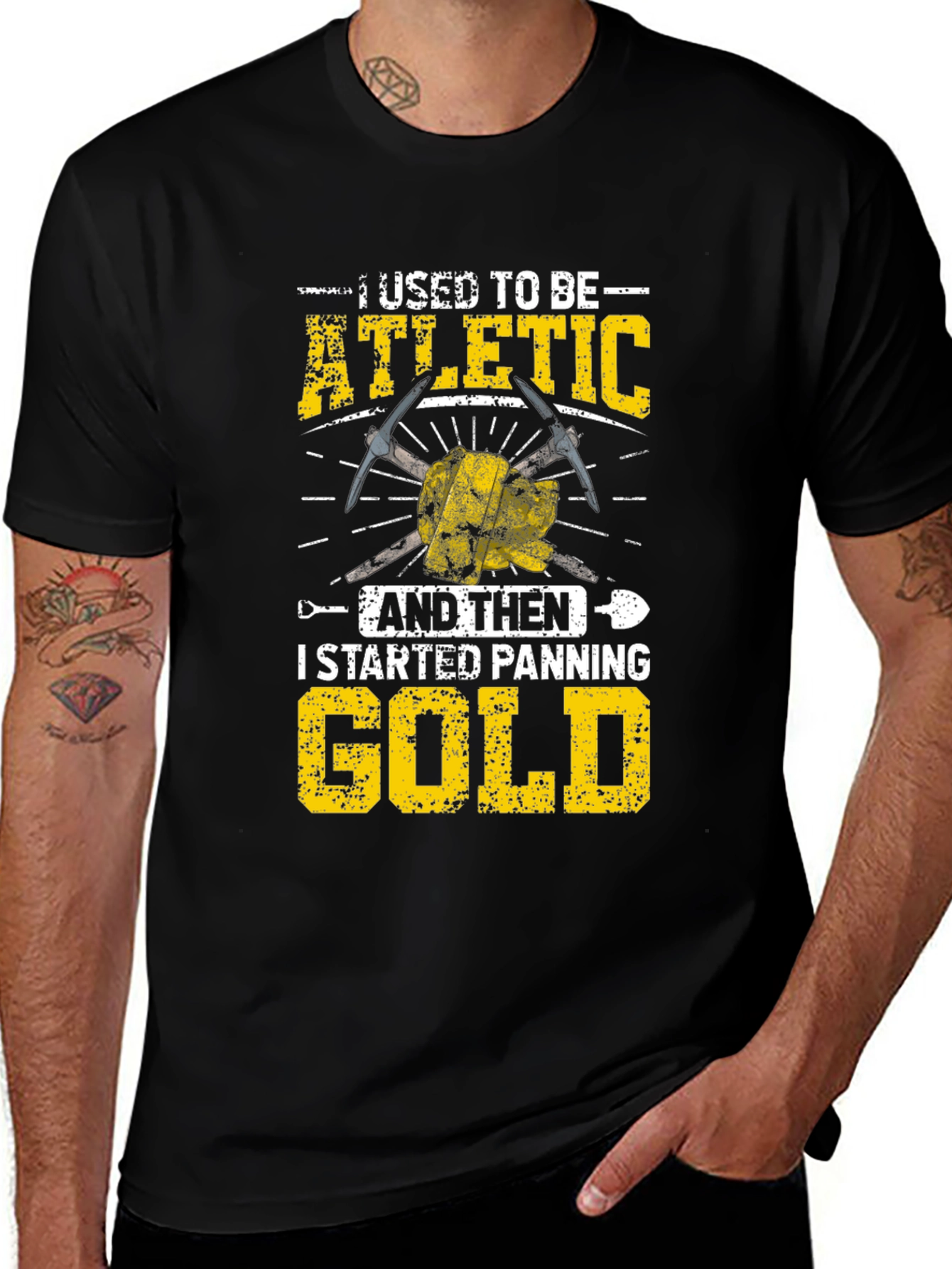 Funny Gold Panning T-Shirt - Athletic to Gold Digger