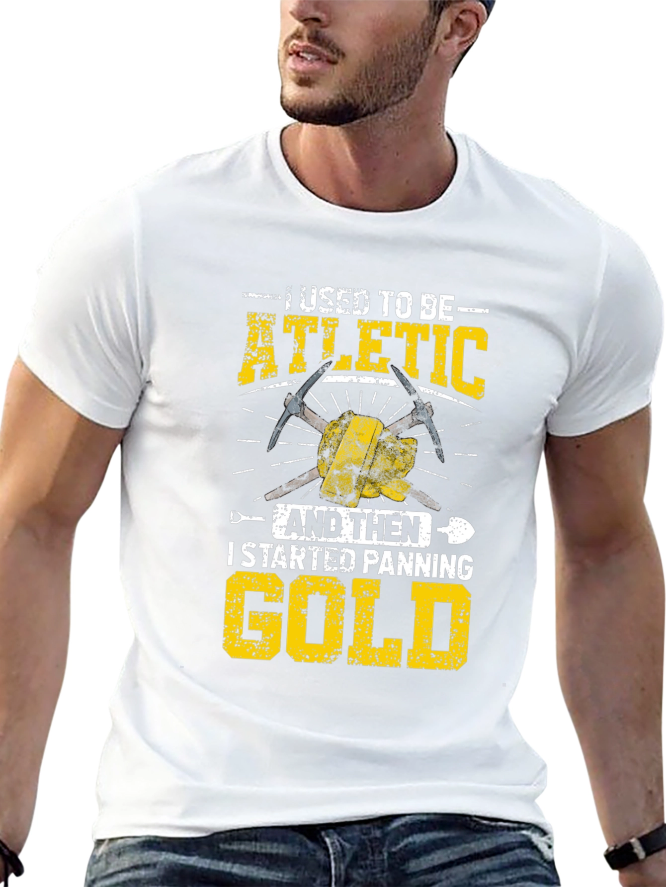 Funny Gold Panning T-Shirt - Athletic to Gold Digger