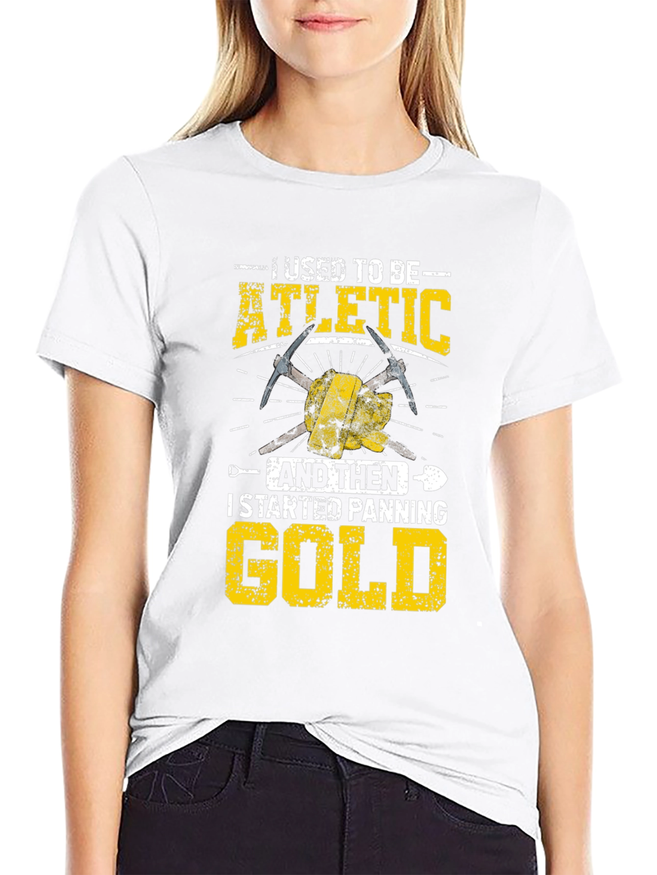 Funny Gold Panning T-Shirt - Athletic to Gold Digger