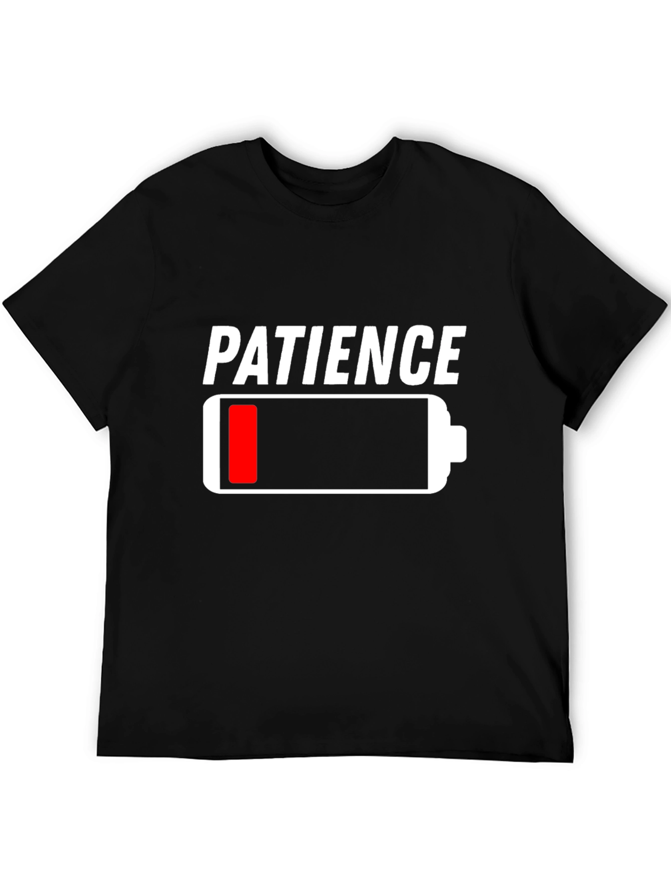 Patience Low Battery Black Graphic T-Shirt