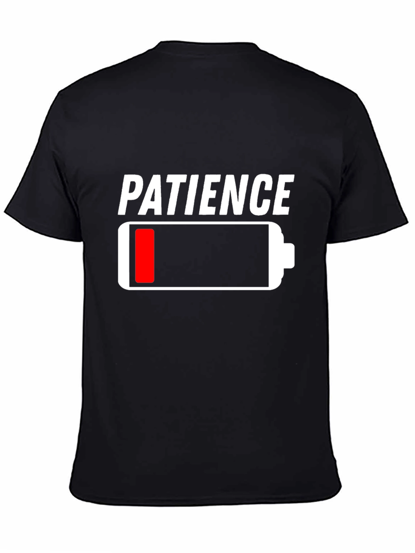 Patience Low Battery Black Graphic T-Shirt