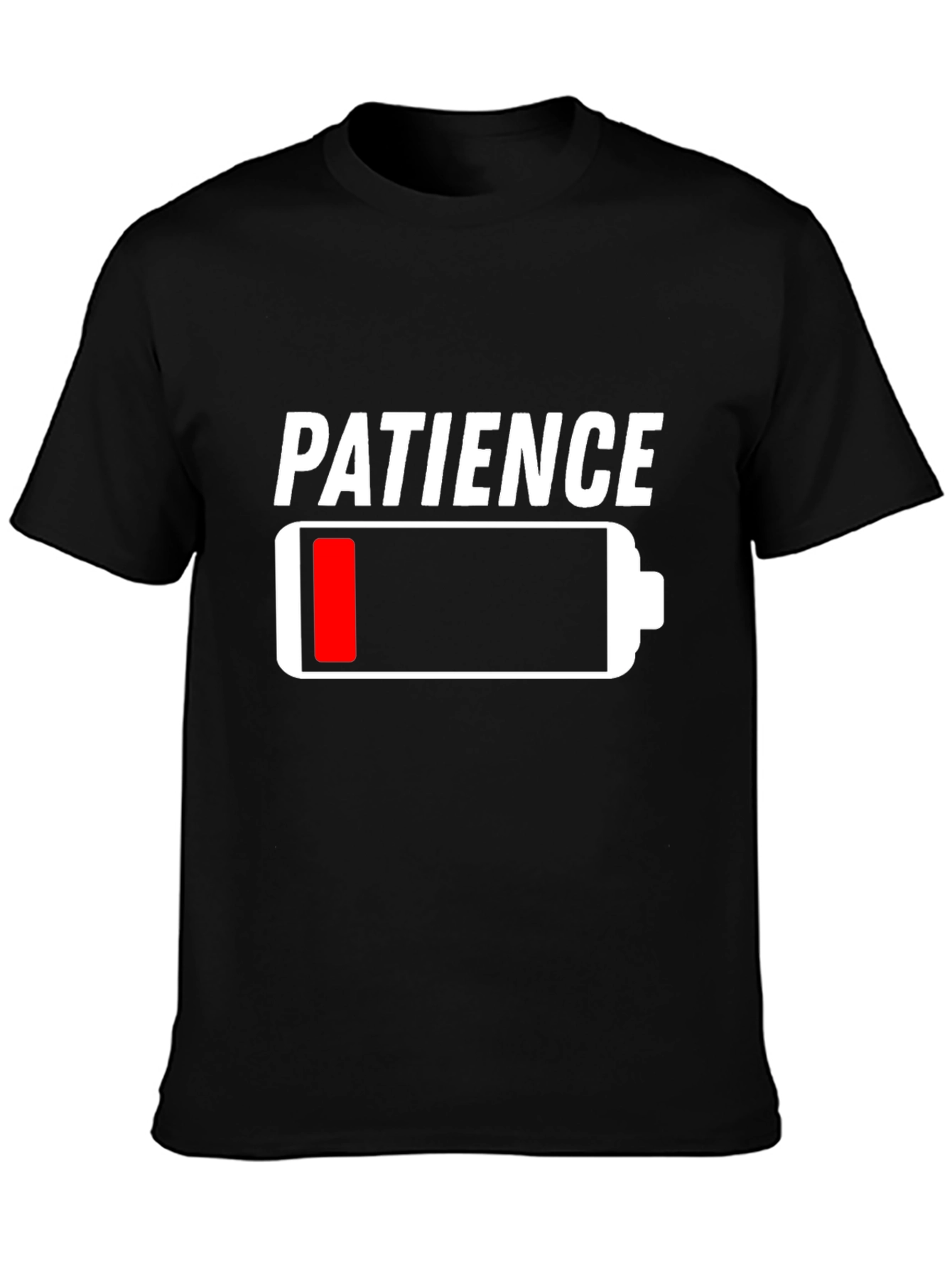 Patience Low Battery Black Graphic T-Shirt