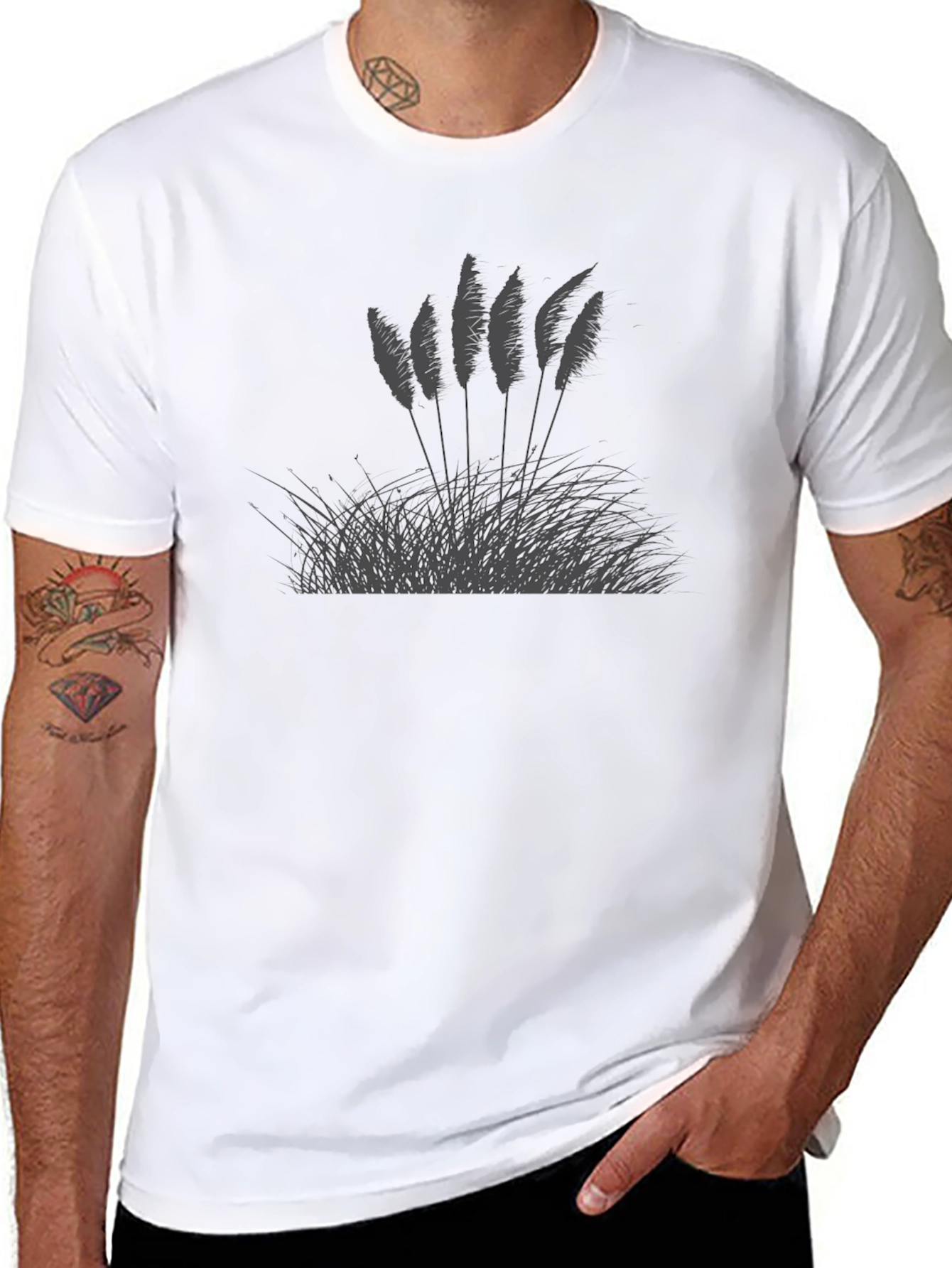 Black Pampas Grass Graphic Tee