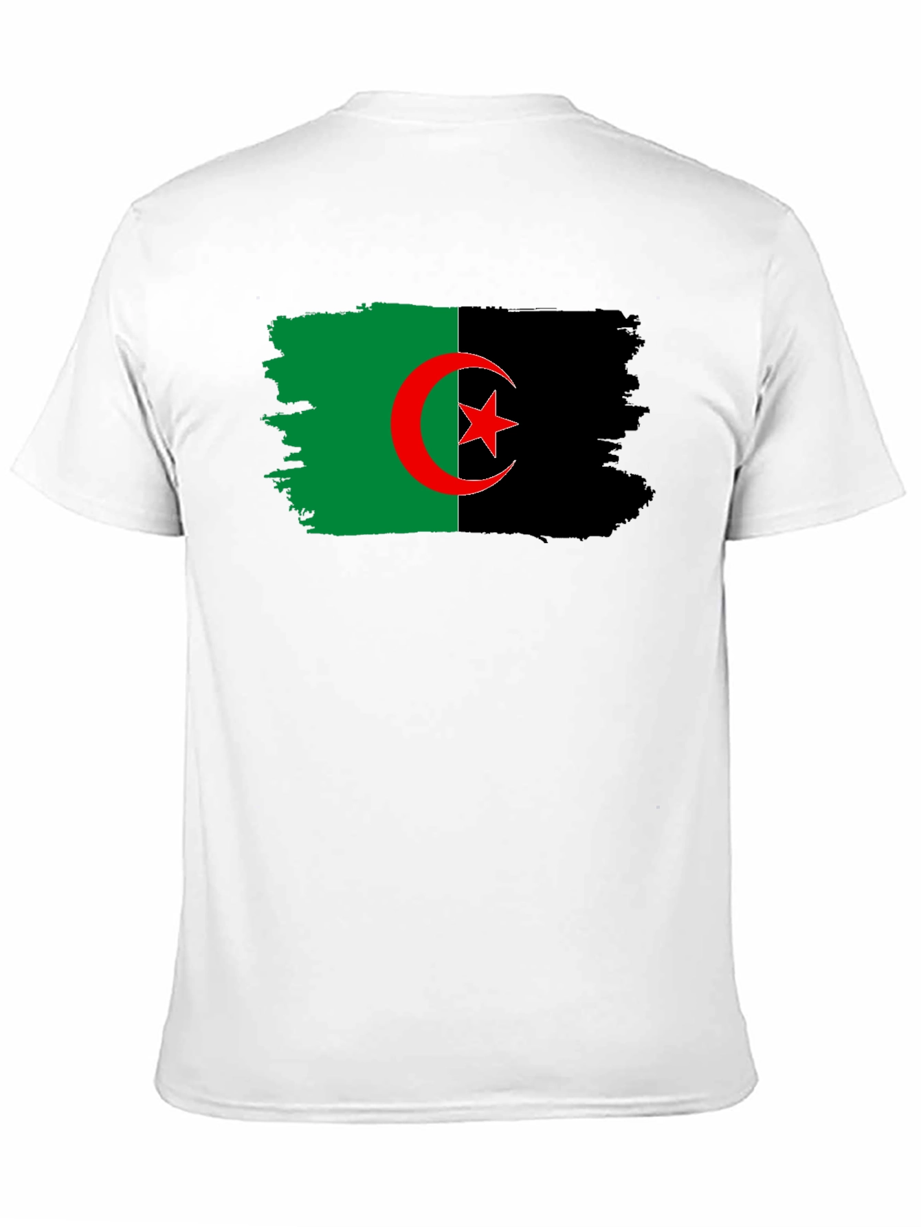 Algeria Flag Graphic T-Shirt - Black Cotton Tee