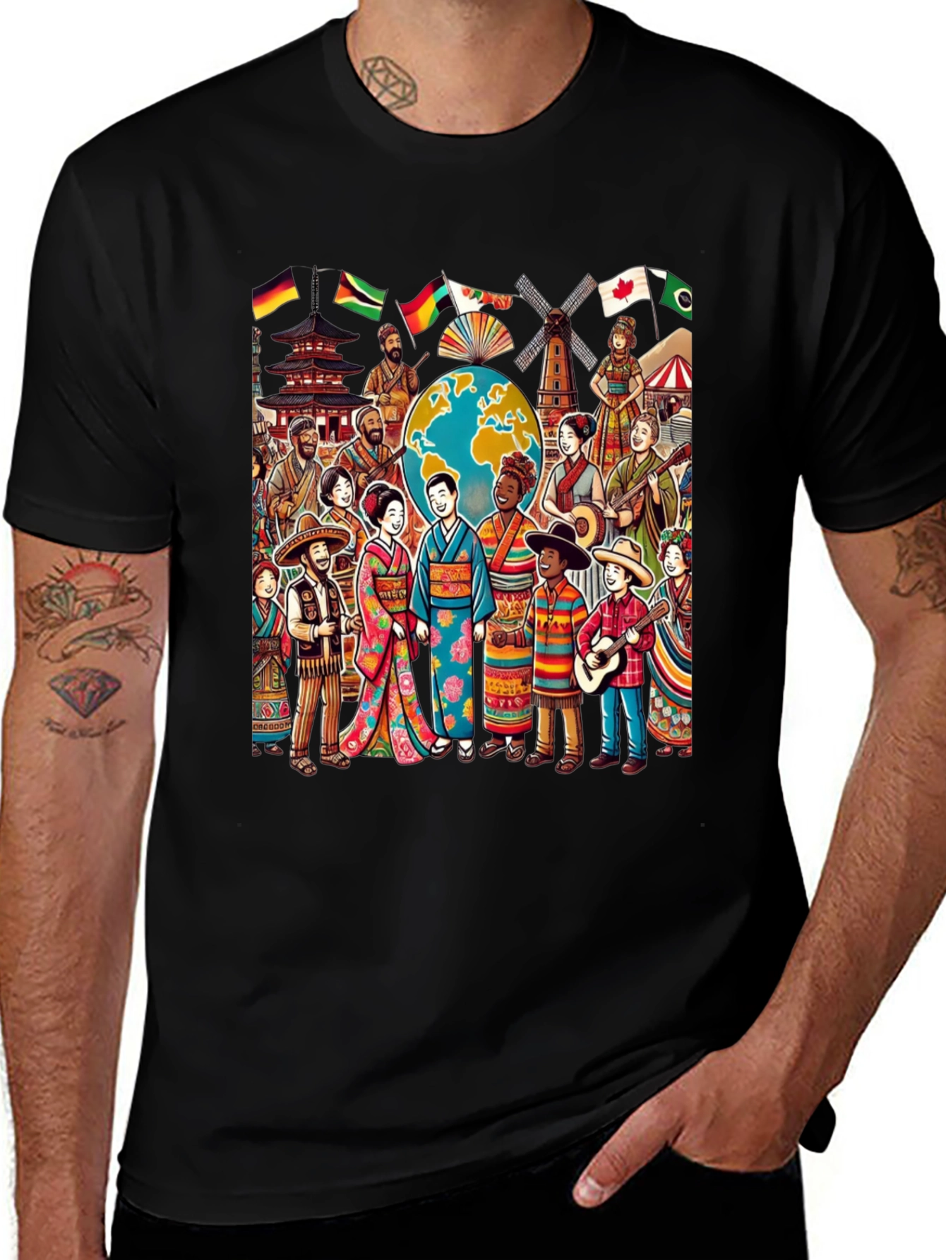 Global Harmony Graphic T-Shirt - Celebrate Diversity