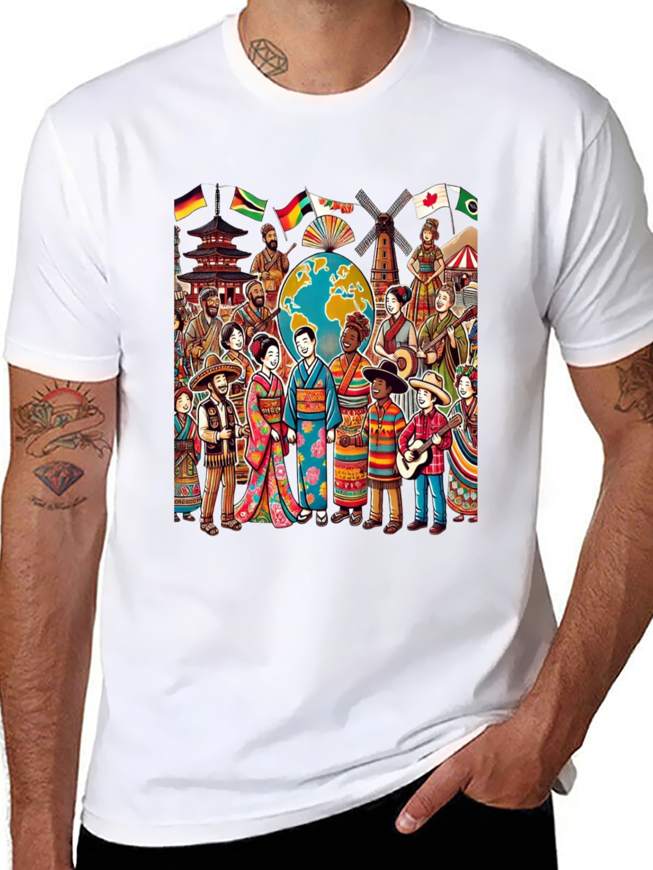 Global Harmony Graphic T-Shirt - Celebrate Diversity