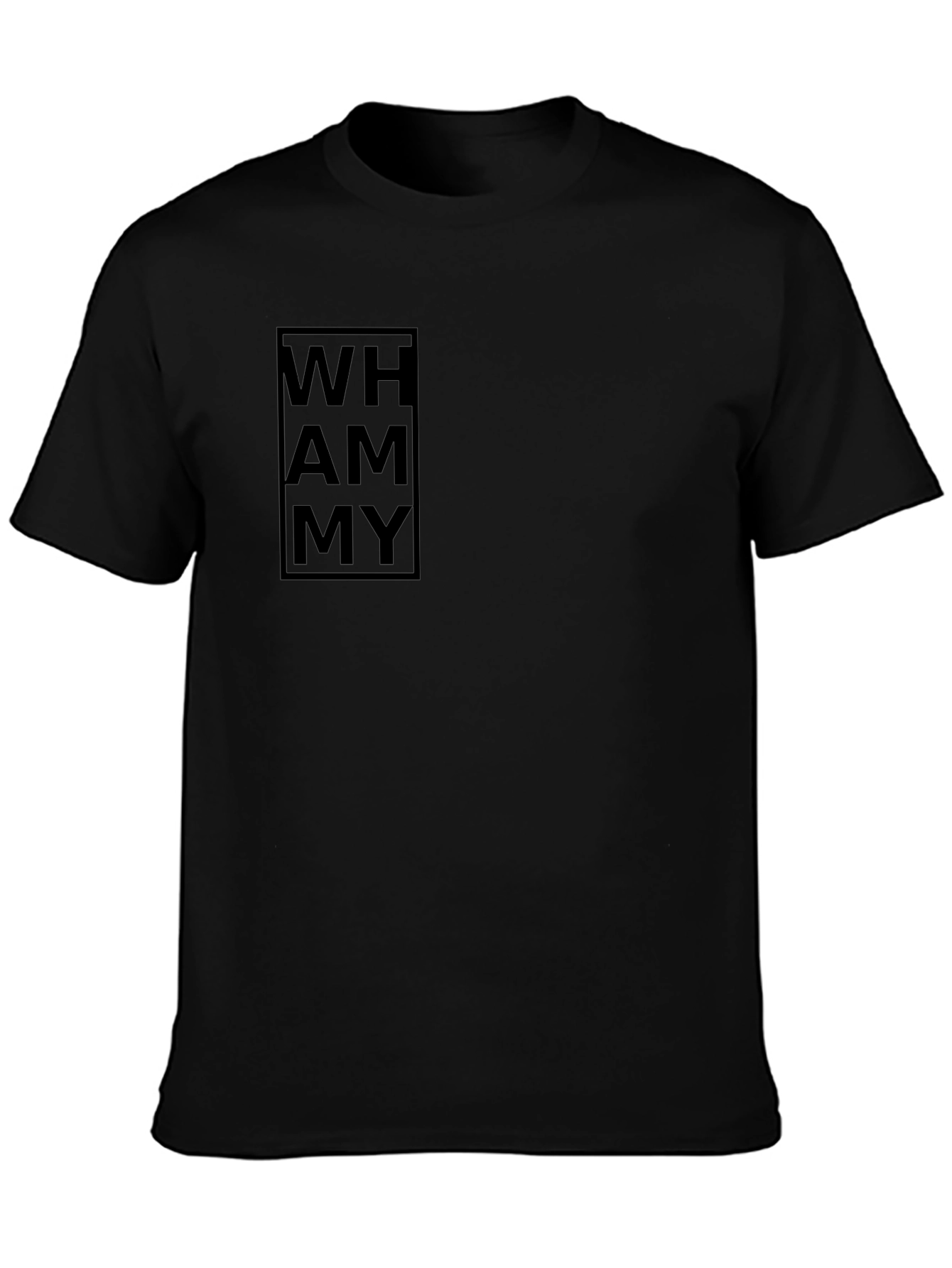 Mens Black Graphic Tee - WH AM MY Design