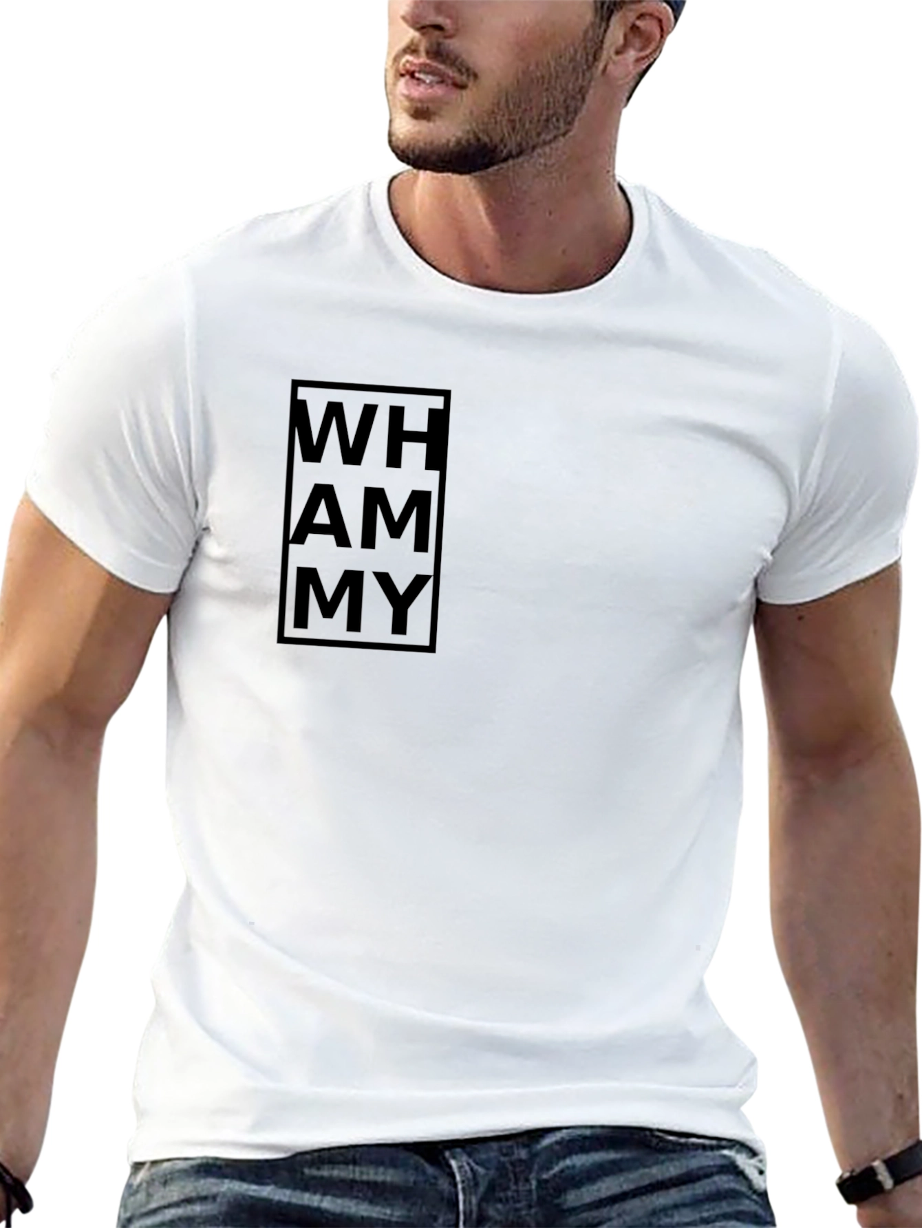 Mens Black Graphic Tee - WH AM MY Design