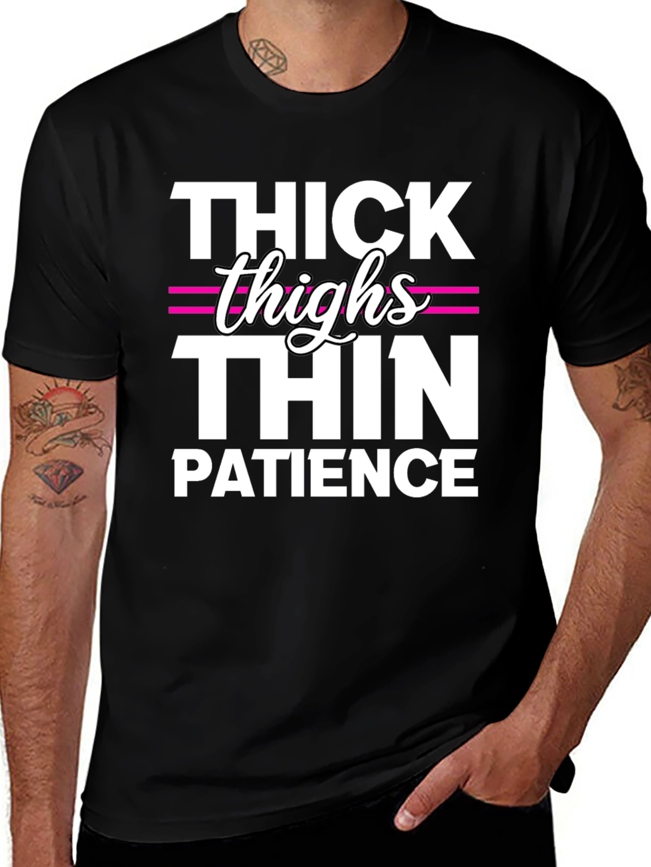 Thick Thighs Thin Patience Funny T-Shirt