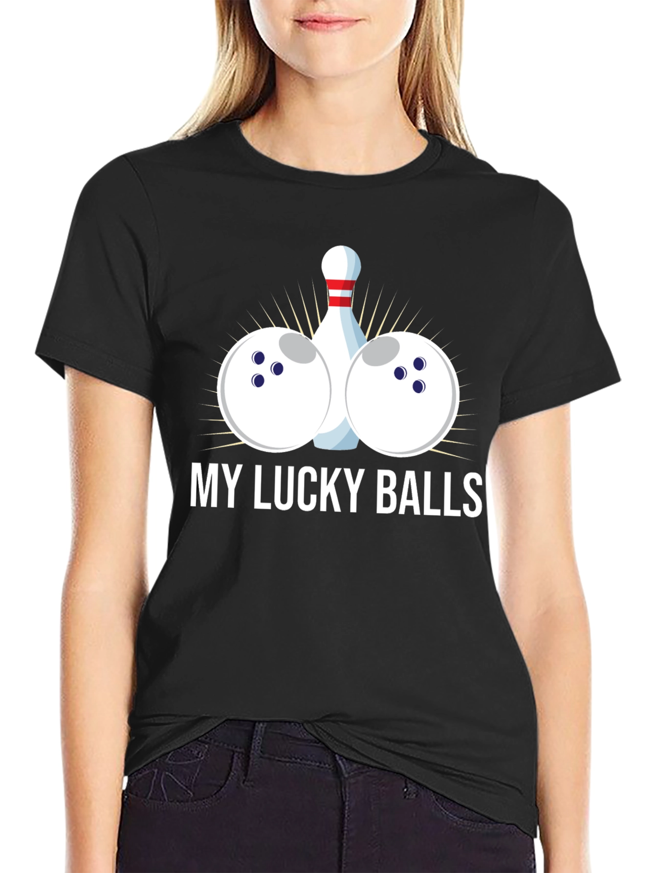 My Lucky Balls Bowling T-Shirt - Funny Bowler Tee