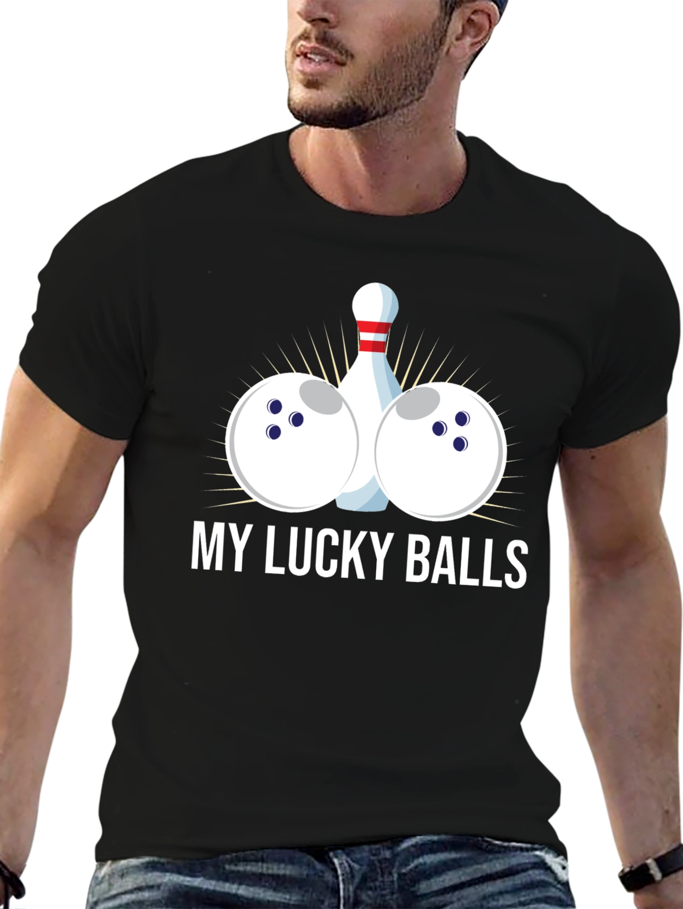 My Lucky Balls Bowling T-Shirt - Funny Bowler Tee