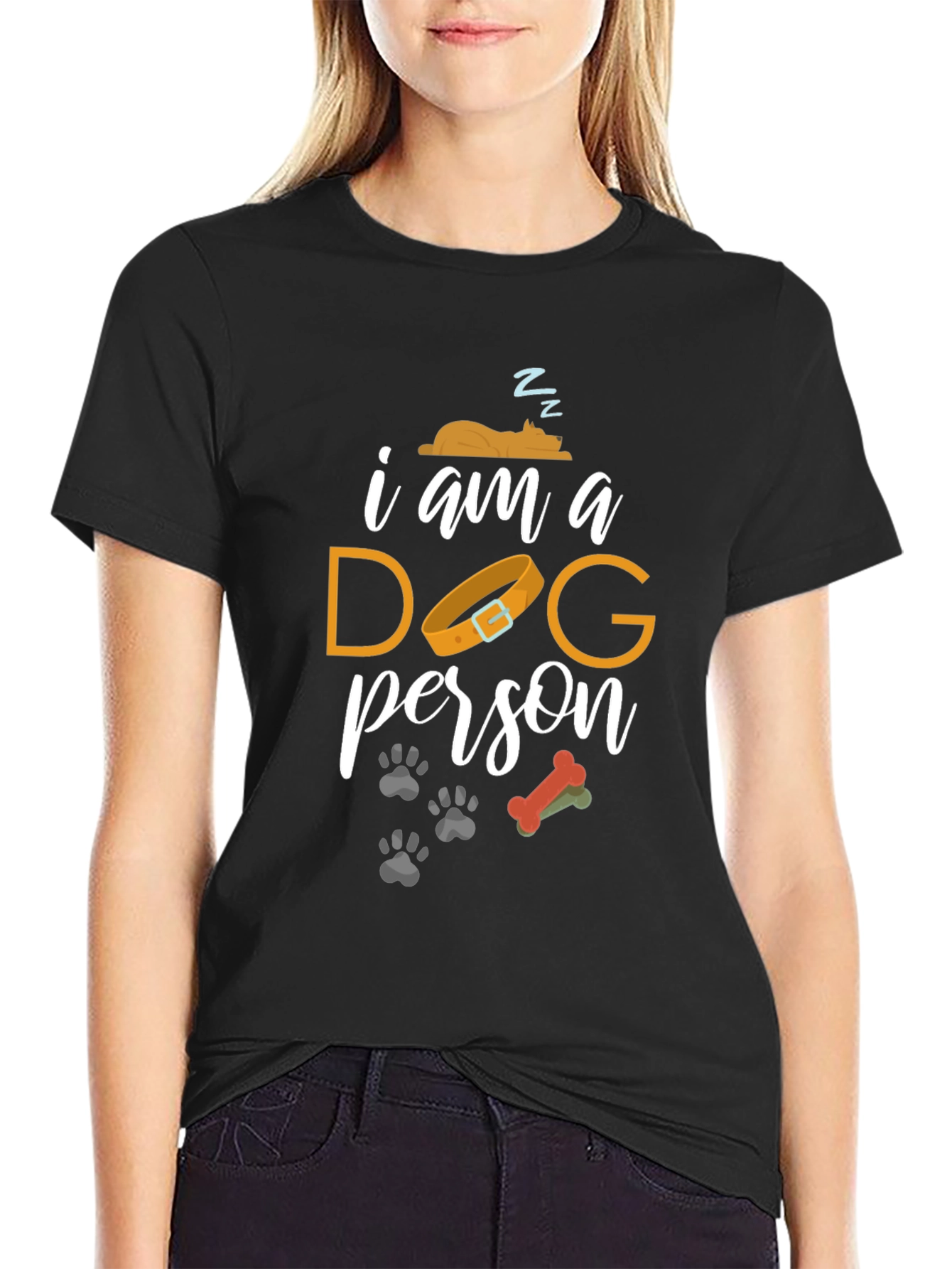 I am a Dog Person Graphic Tee - Black