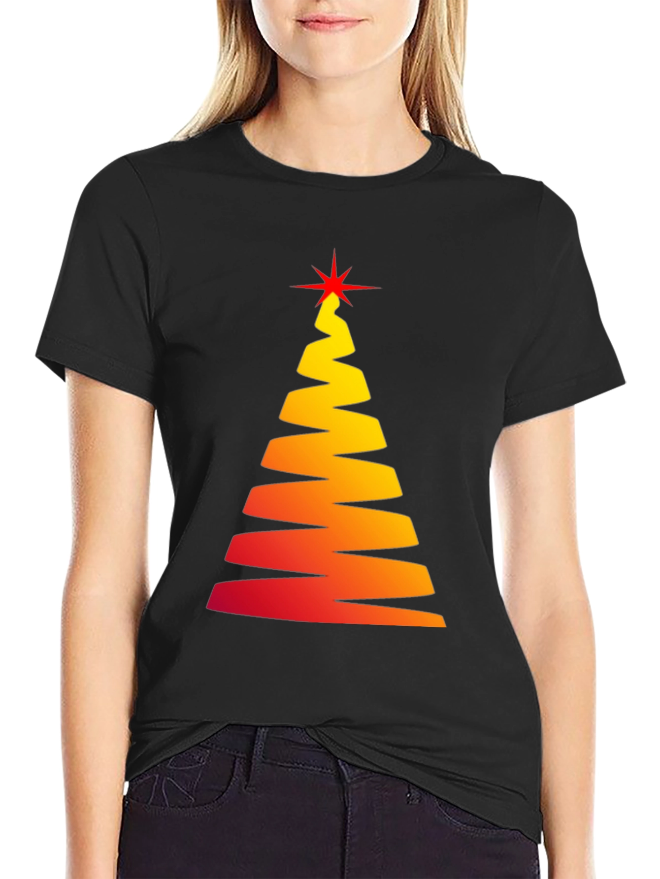 Abstract Christmas Tree Graphic Tee