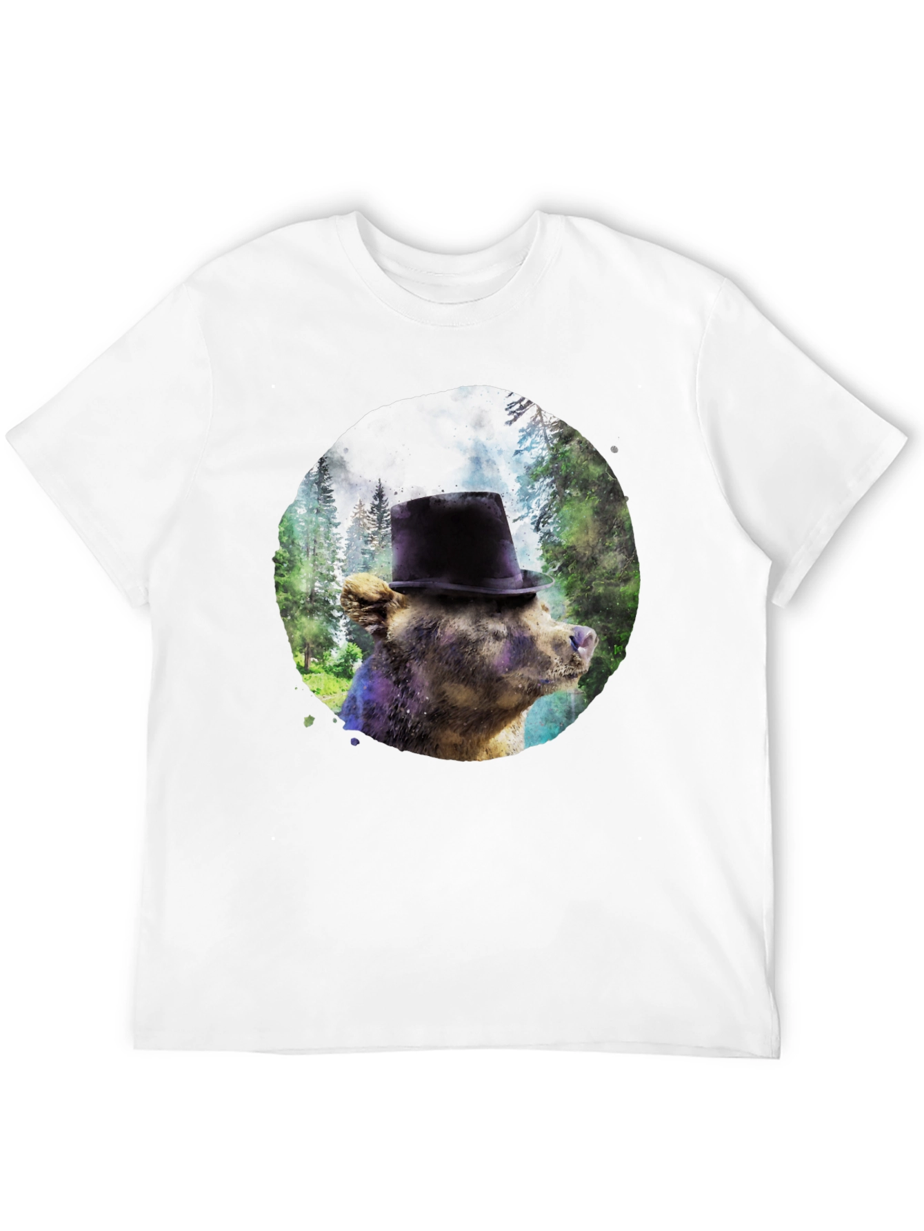 Bear with Top Hat Graphic T-Shirt