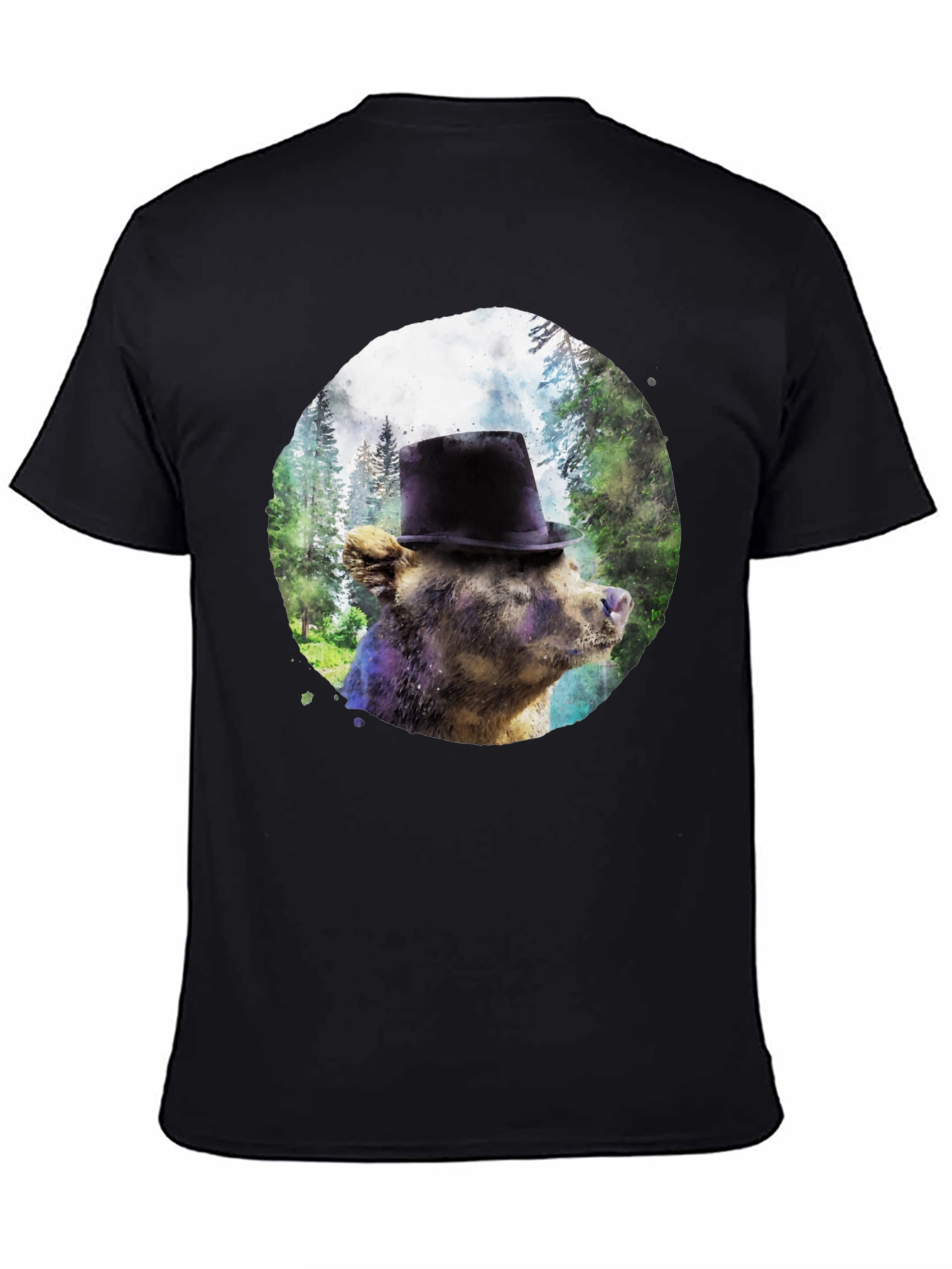 Bear with Top Hat Graphic T-Shirt