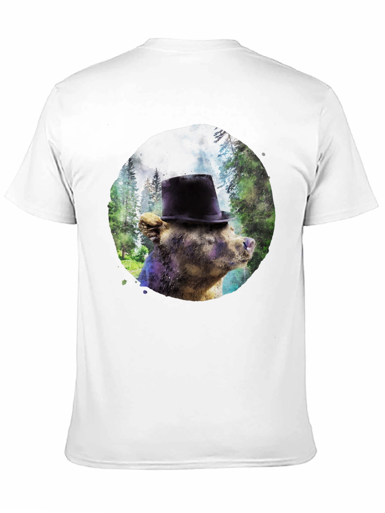 Bear with Top Hat Graphic T-Shirt