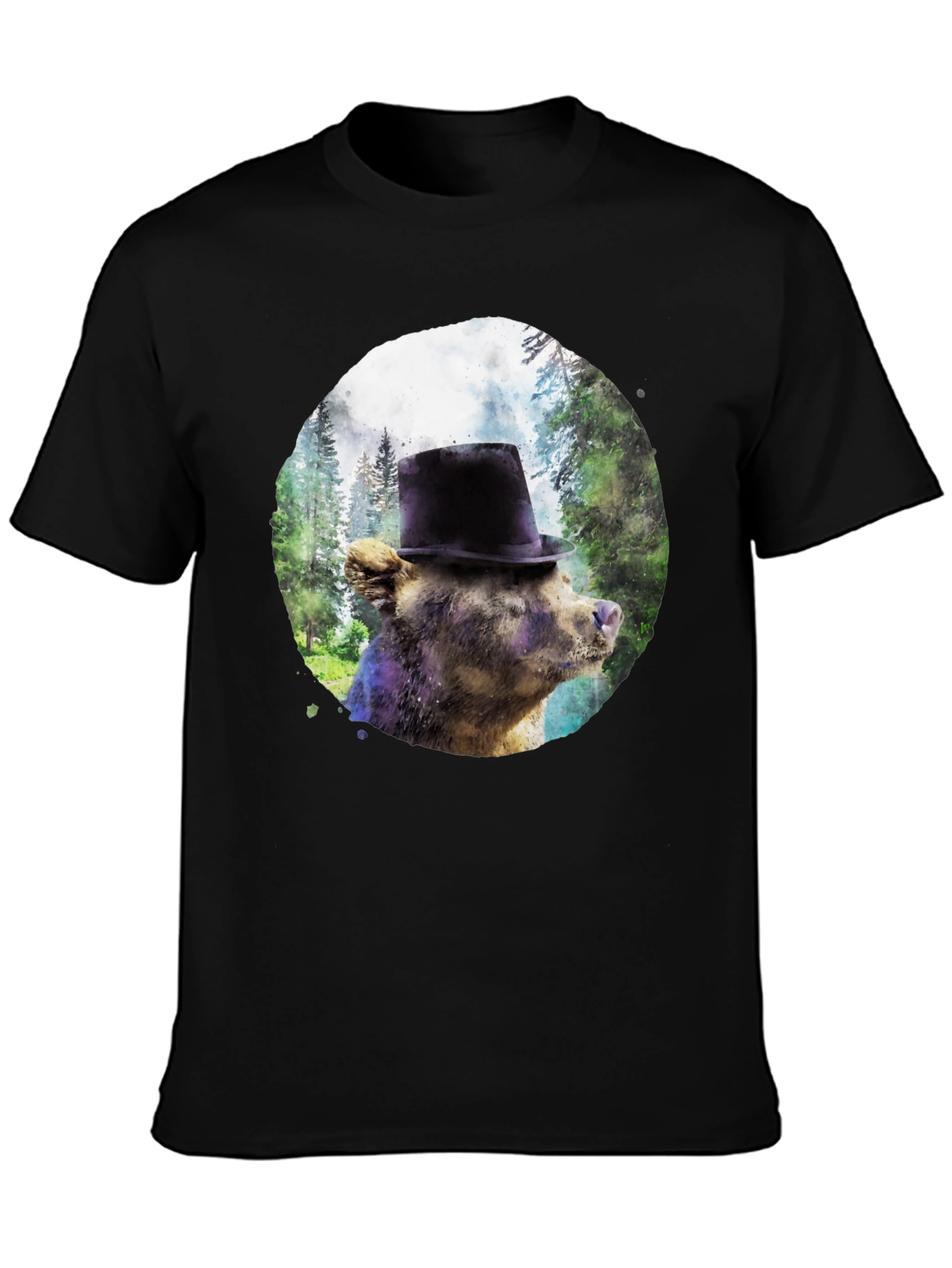Bear with Top Hat Graphic T-Shirt