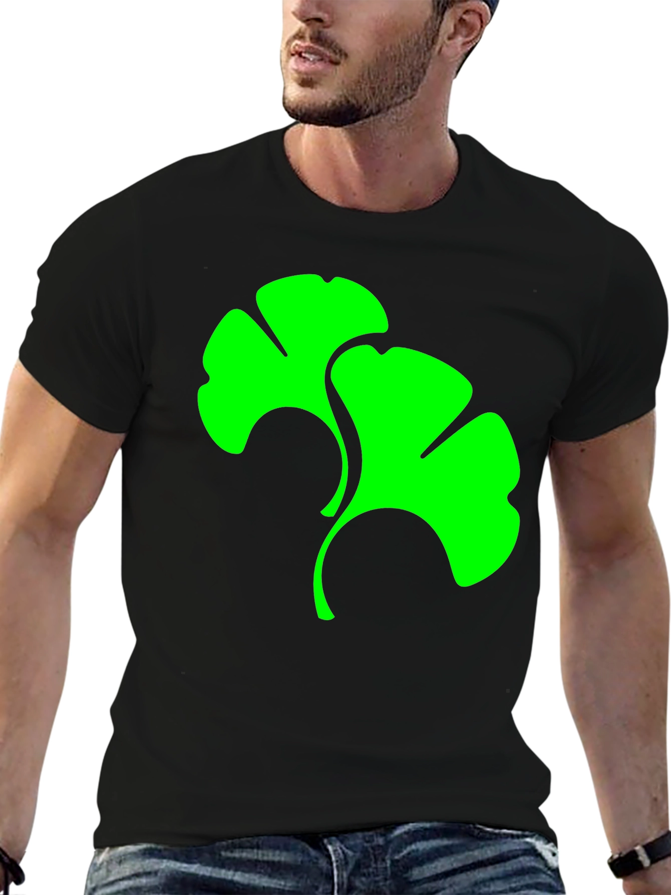 Ginkgo Leaf Graphic Tee - Modern Style