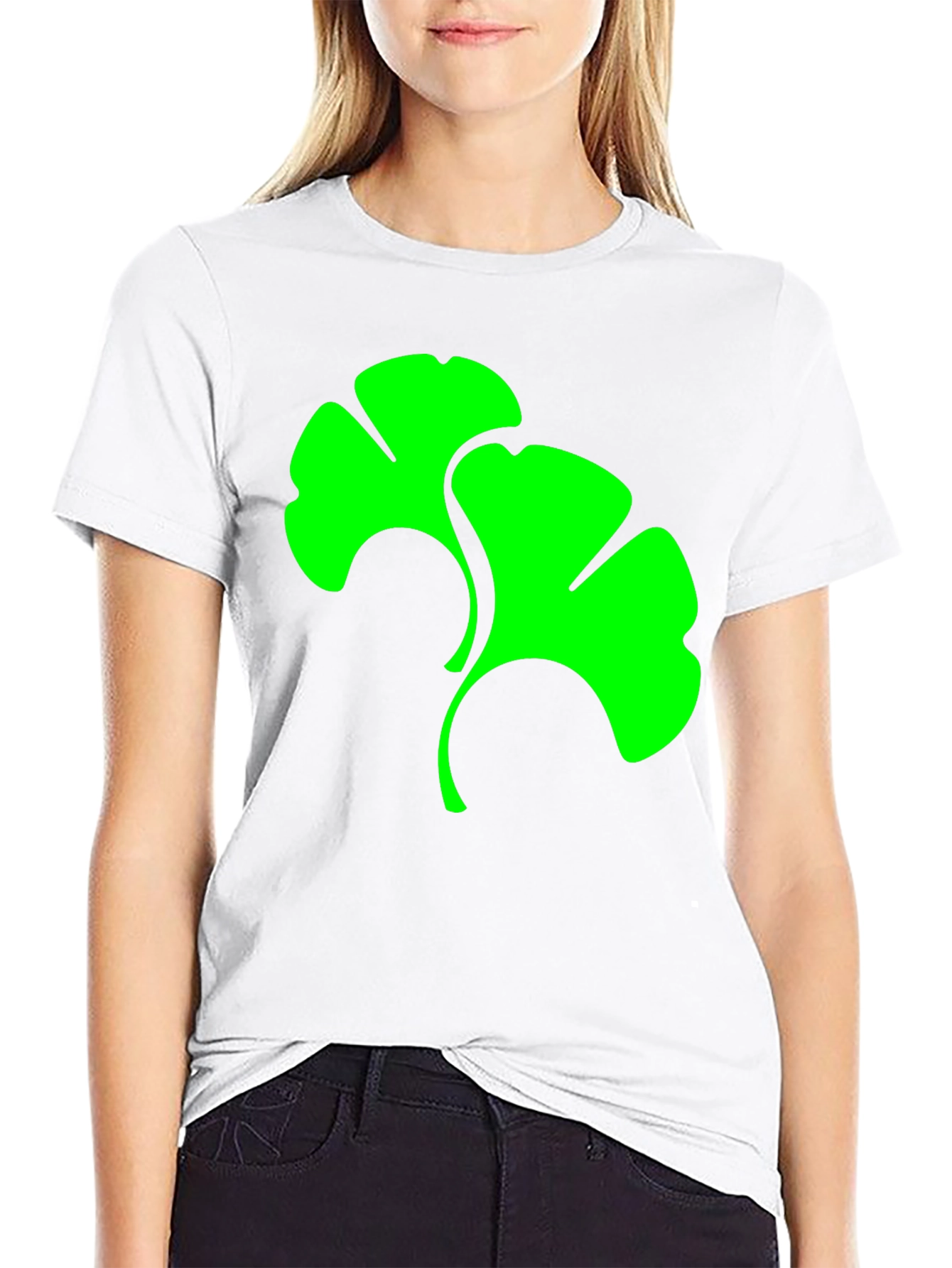 Ginkgo Leaf Graphic Tee - Modern Style