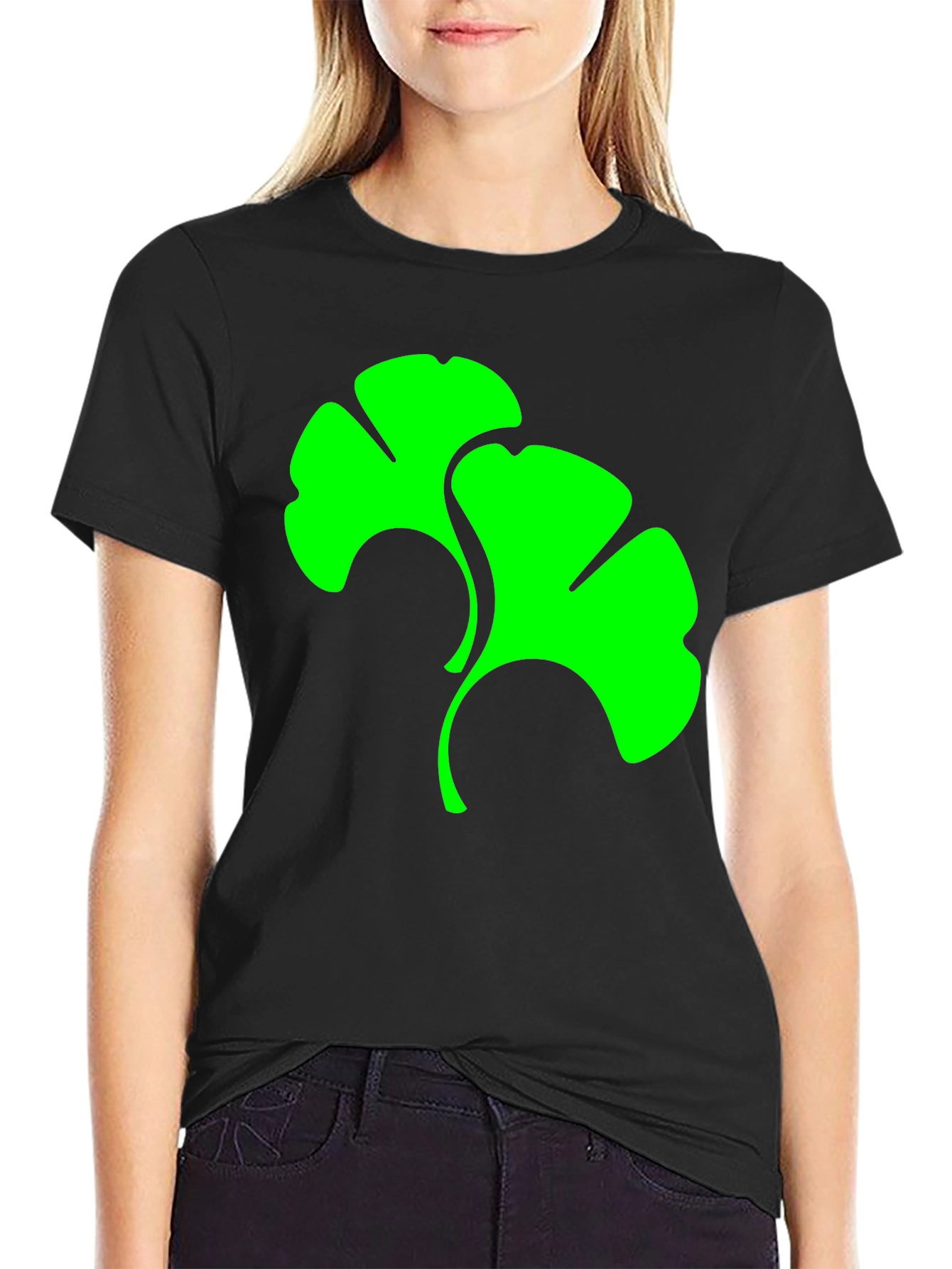 Ginkgo Leaf Graphic Tee - Modern Style