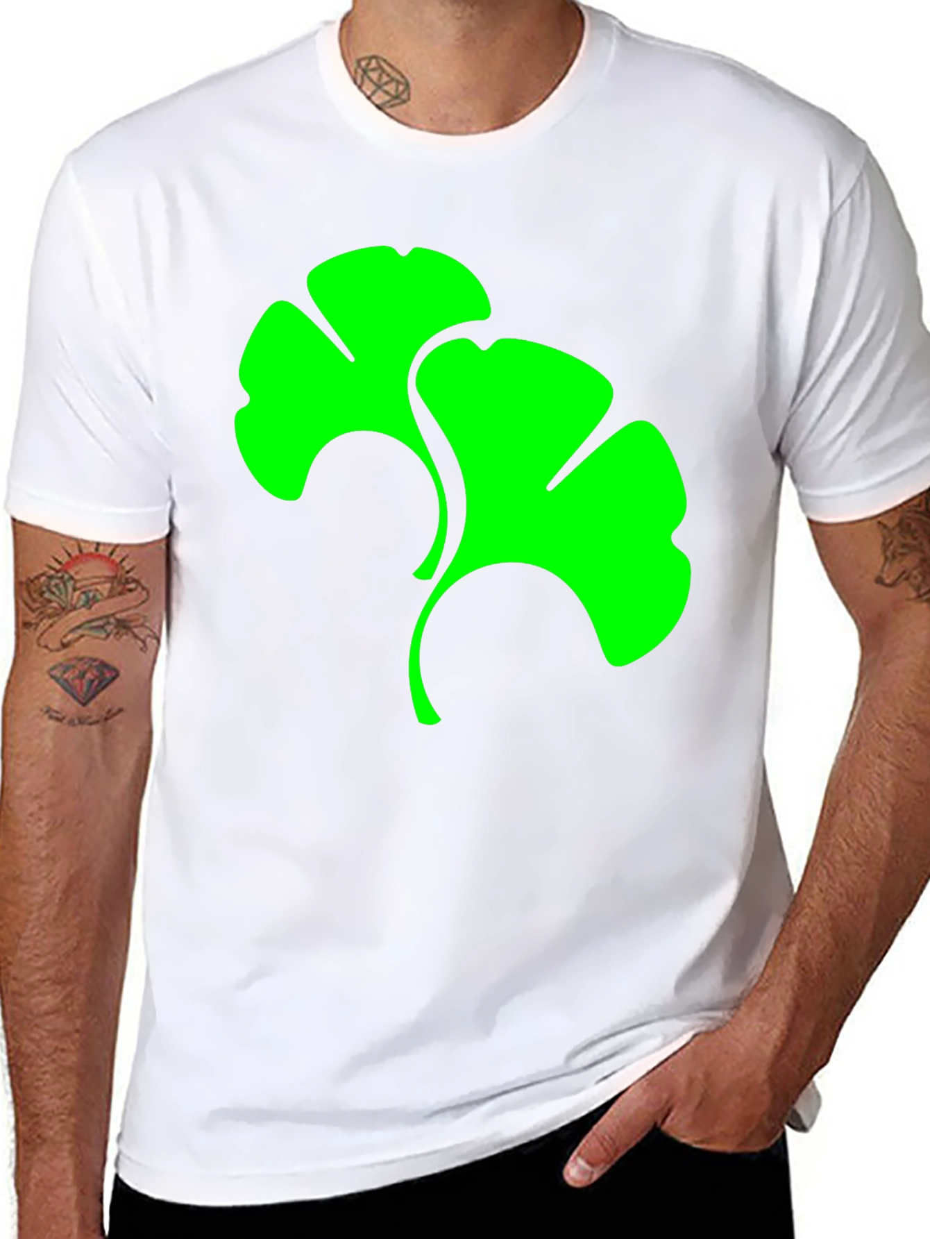 Ginkgo Leaf Graphic Tee - Modern Style
