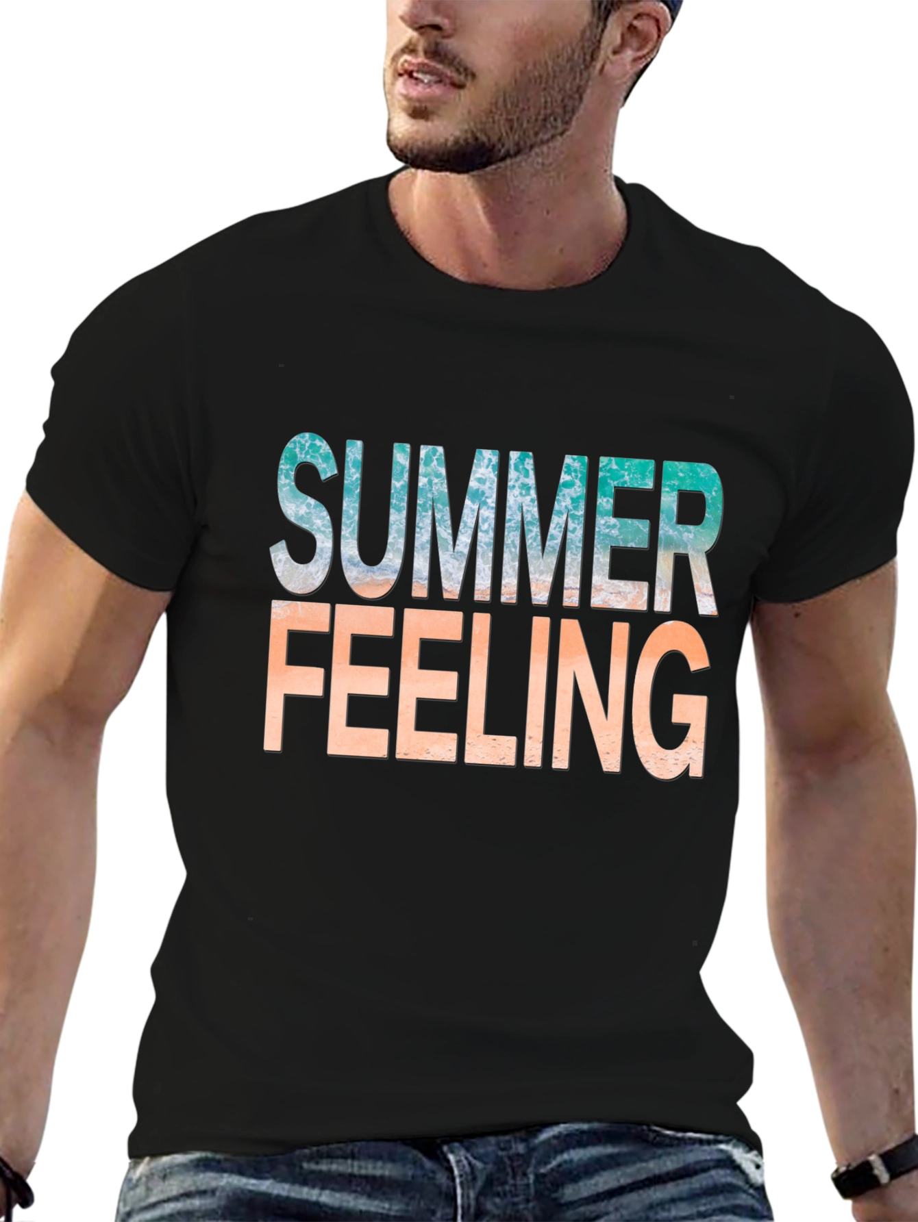 Summer Feeling Graphic Tee - Black