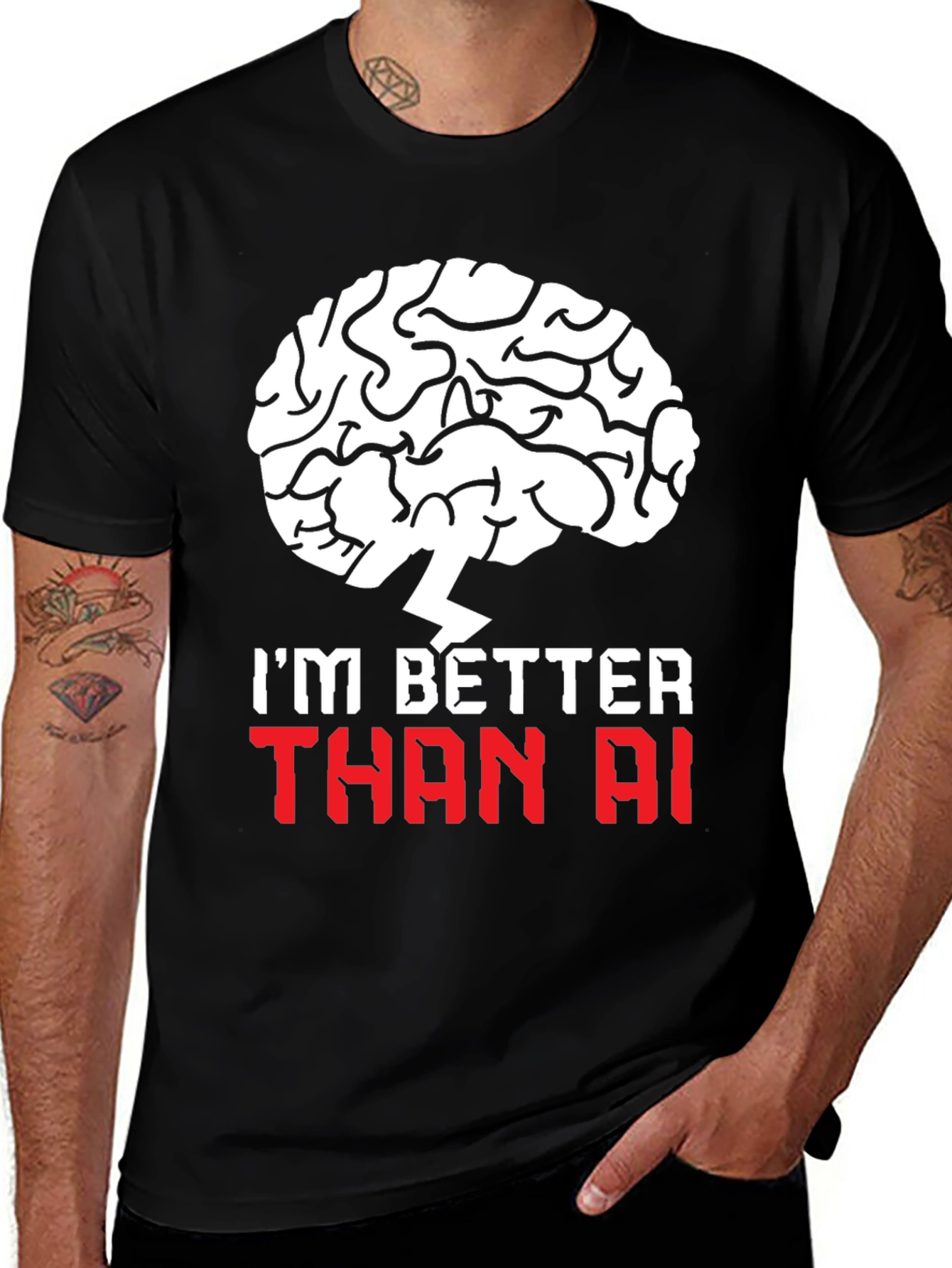 Im Better Than AI T-Shirt - Brain Design