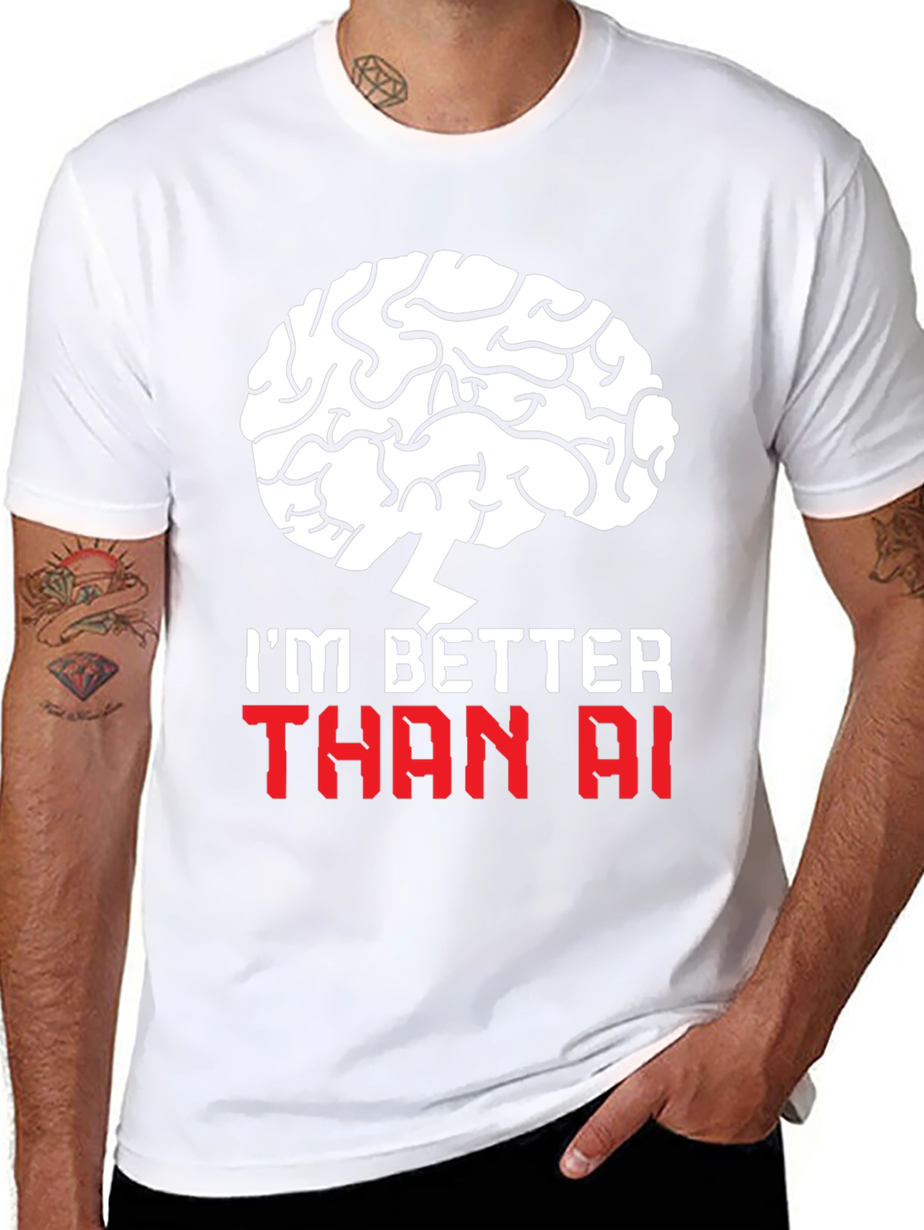 Im Better Than AI T-Shirt - Brain Design