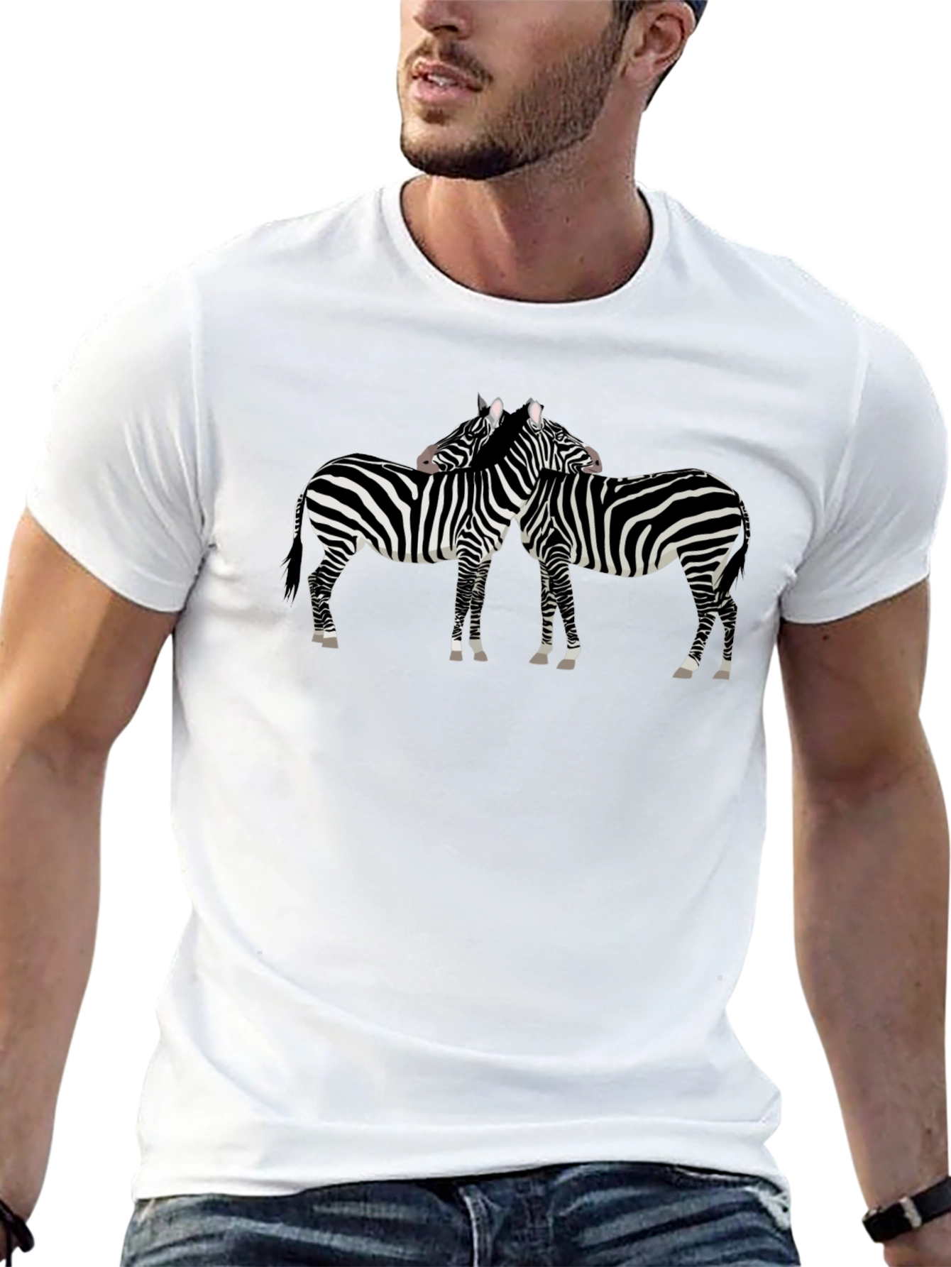 Zebra Print Crew Neck T-Shirt