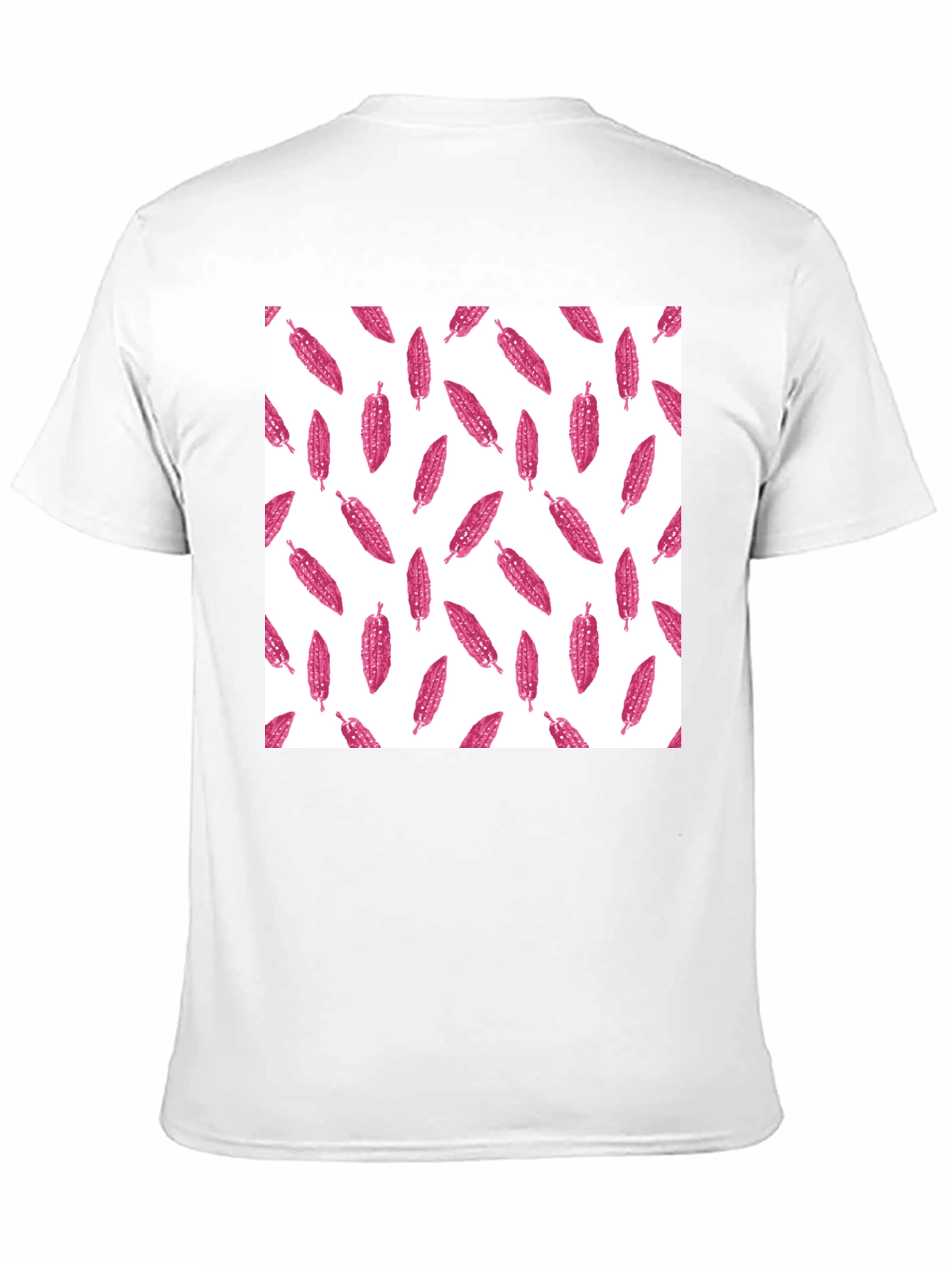 Black Tee with Pink Corn Pattern