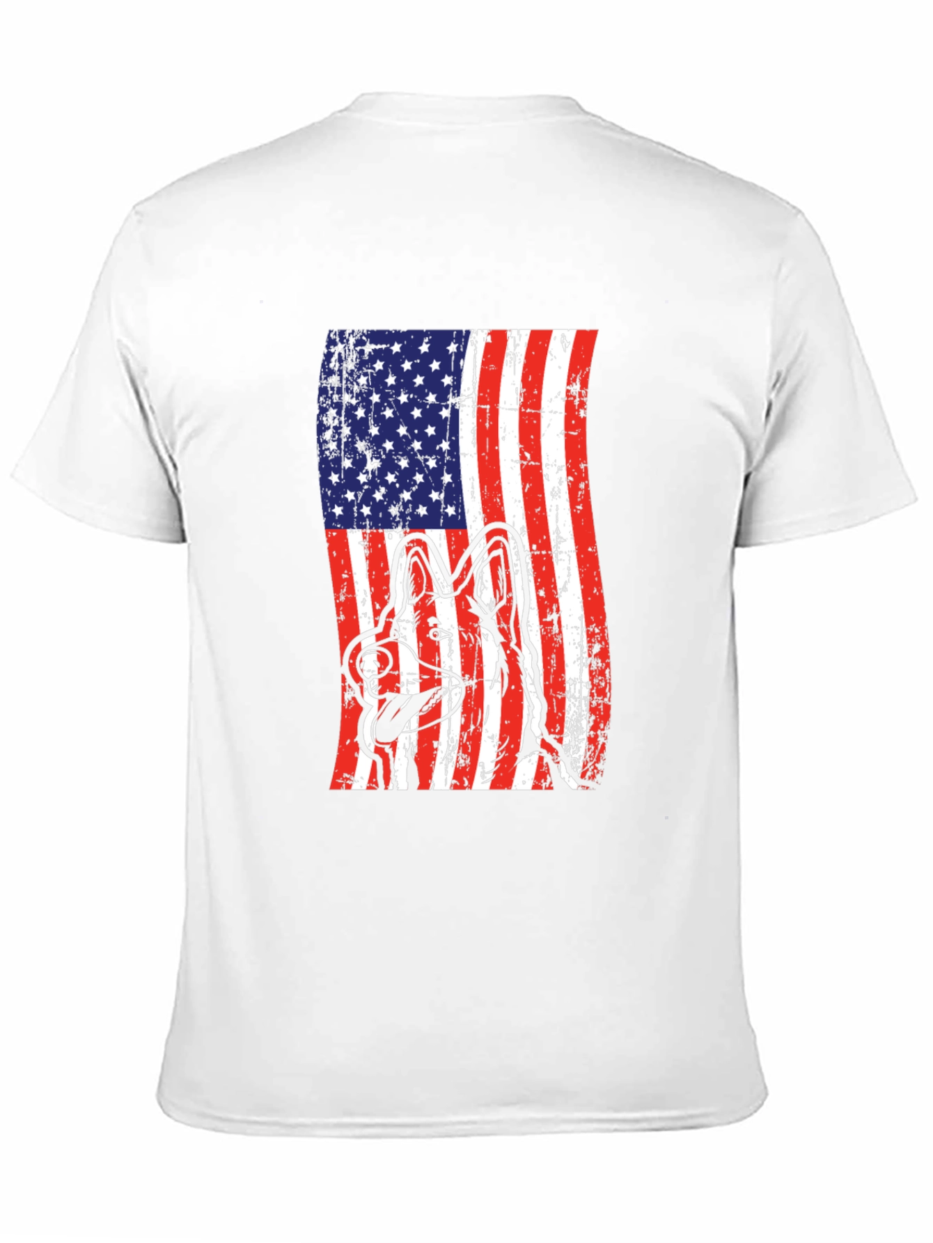 American Flag Dog Graphic Tee
