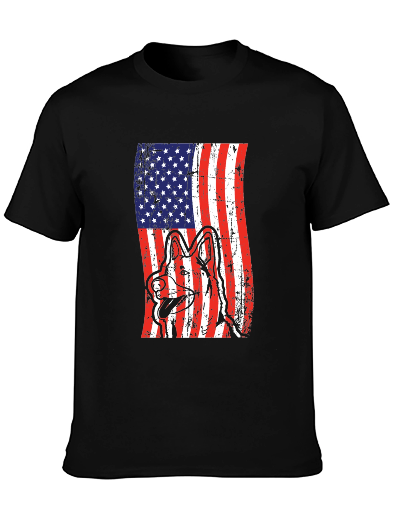 American Flag Dog Graphic Tee