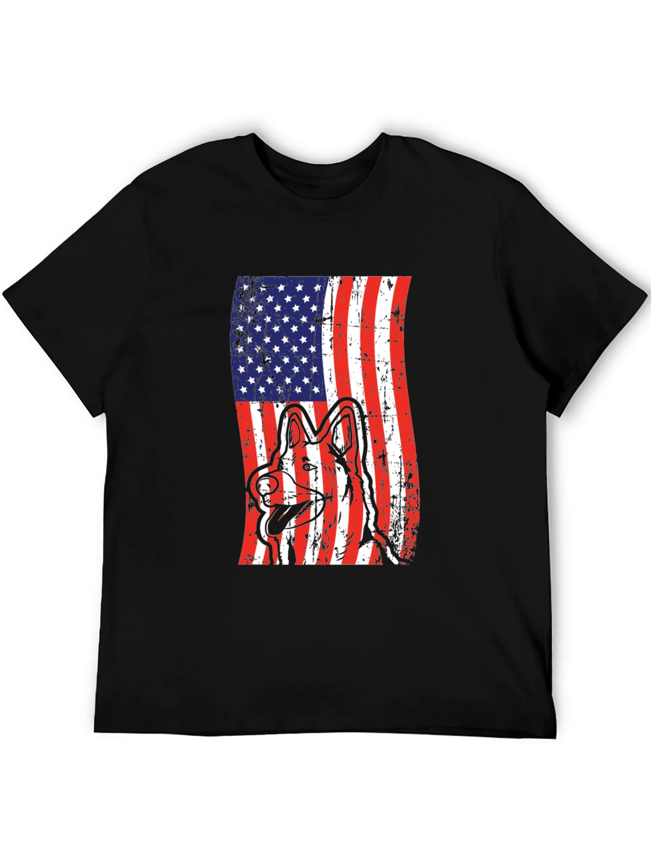 American Flag Dog Graphic Tee