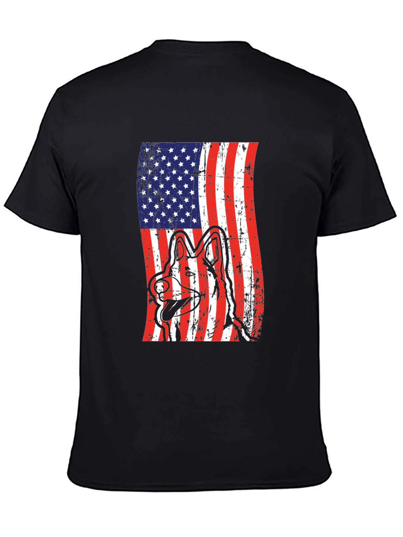 American Flag Dog Graphic Tee