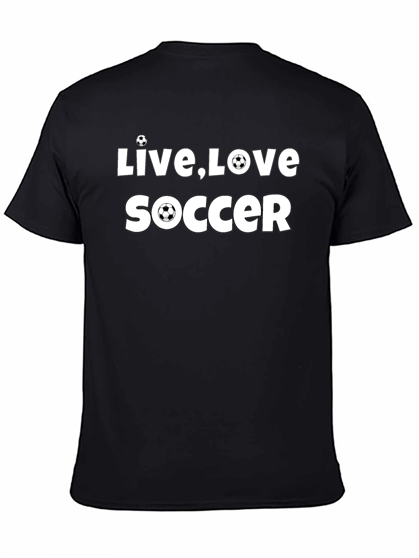 Live Love Soccer Graphic Black T-Shirt