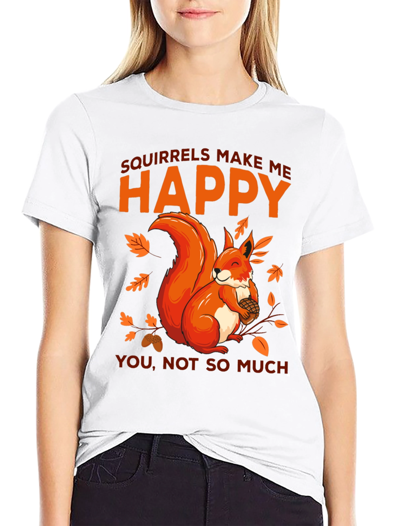 Squirrels Make Me Happy Graphic T-Shirt