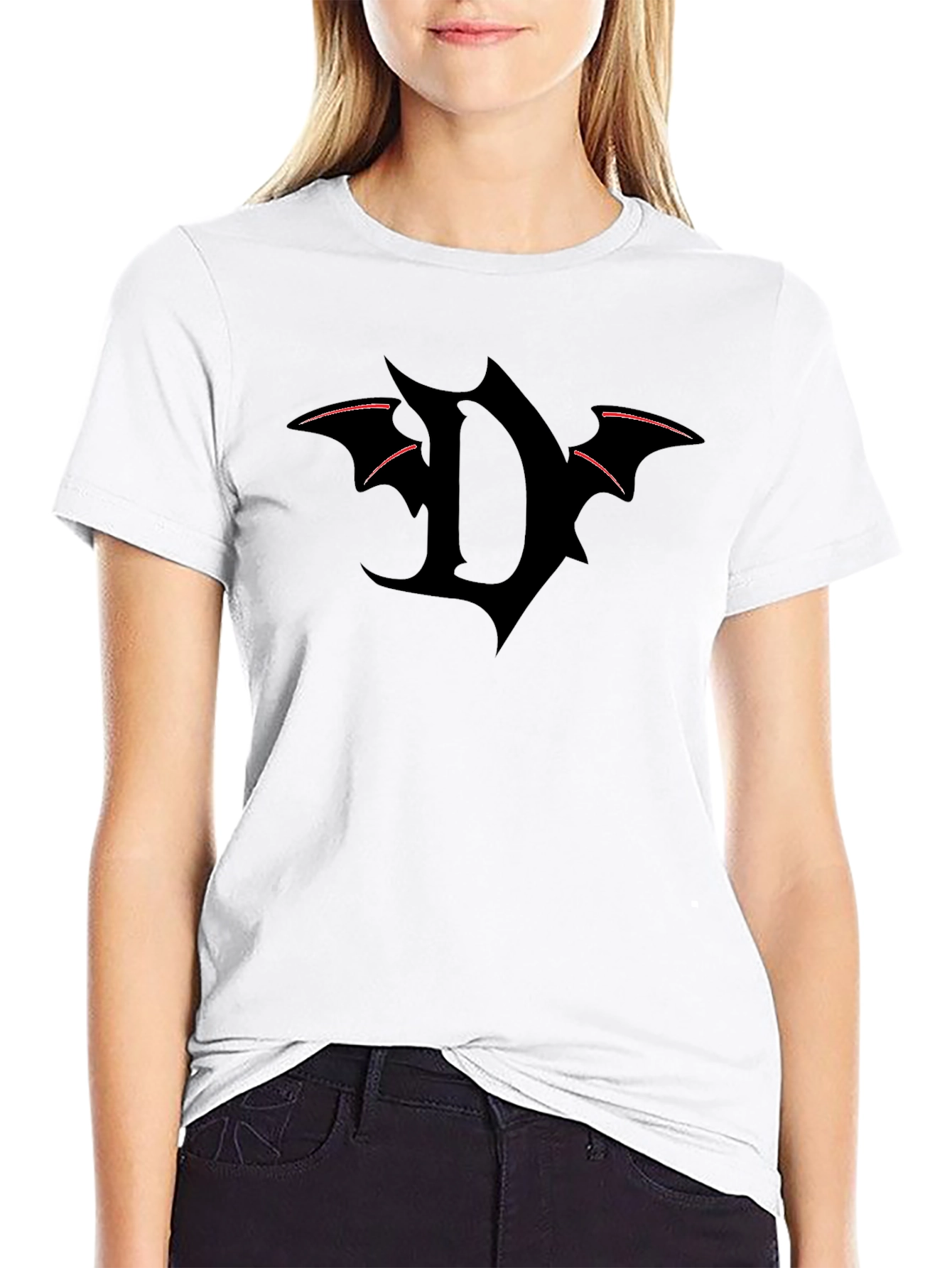 Edgy D Batwing Graphic Tee - Black