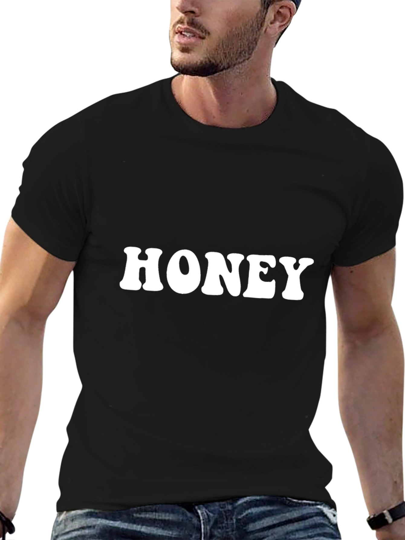 Honey Graphic Tee - Retro Style Black T-Shirt