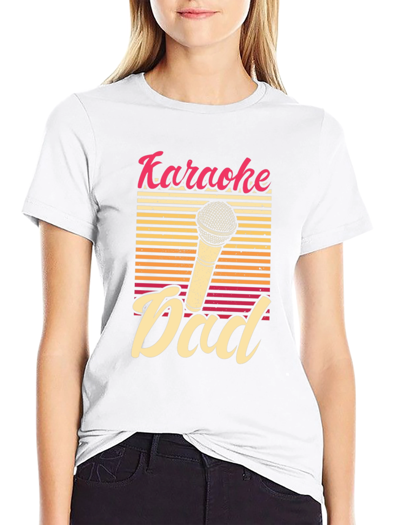 Karaoke Dad T-Shirt - Retro Microphone Graphic