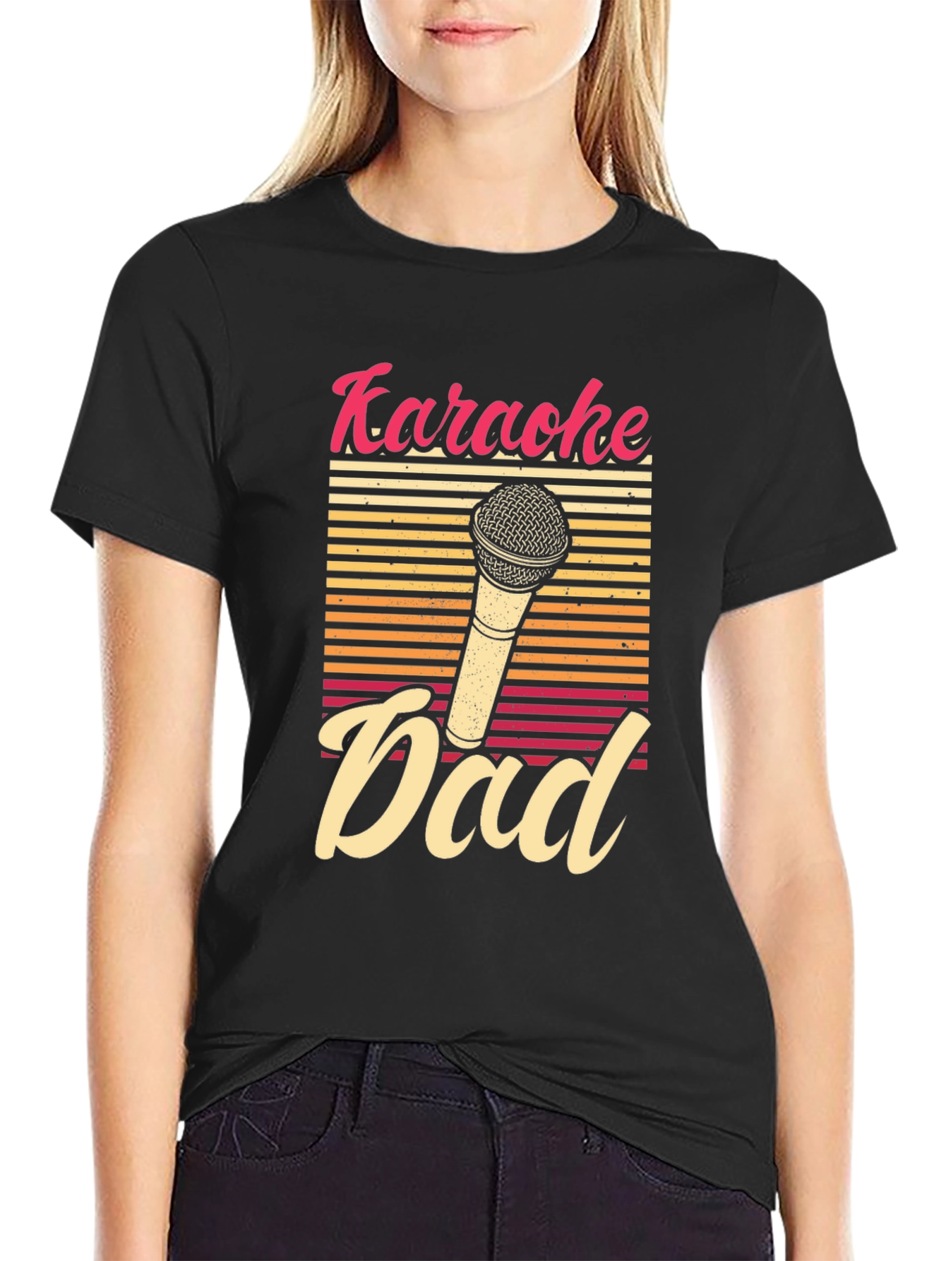 Karaoke Dad T-Shirt - Retro Microphone Graphic